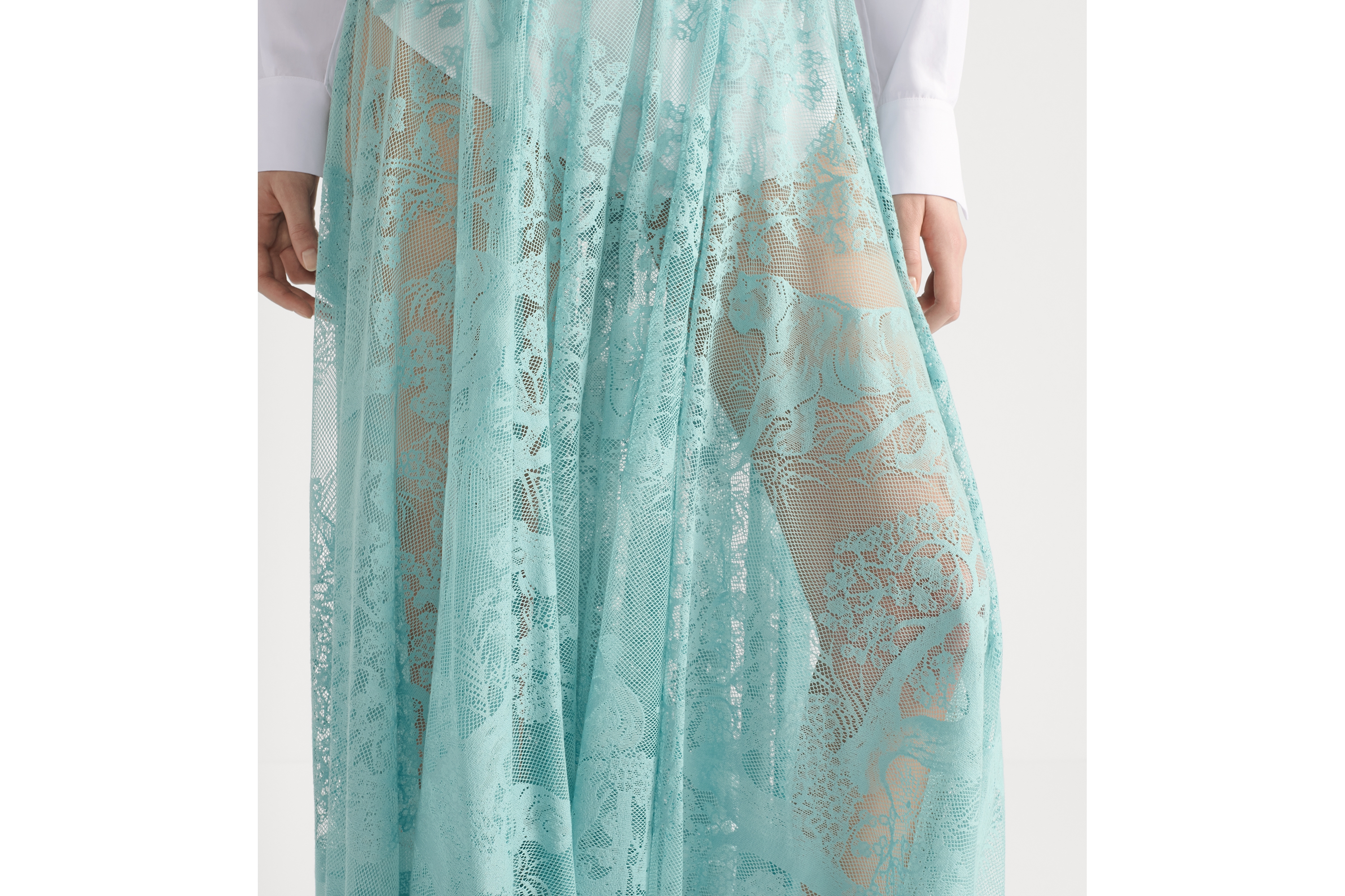 Dioriviera フレア ミディスカート トワル ドゥ ジュイ ソヴァージュ コットンブレンド レース E10