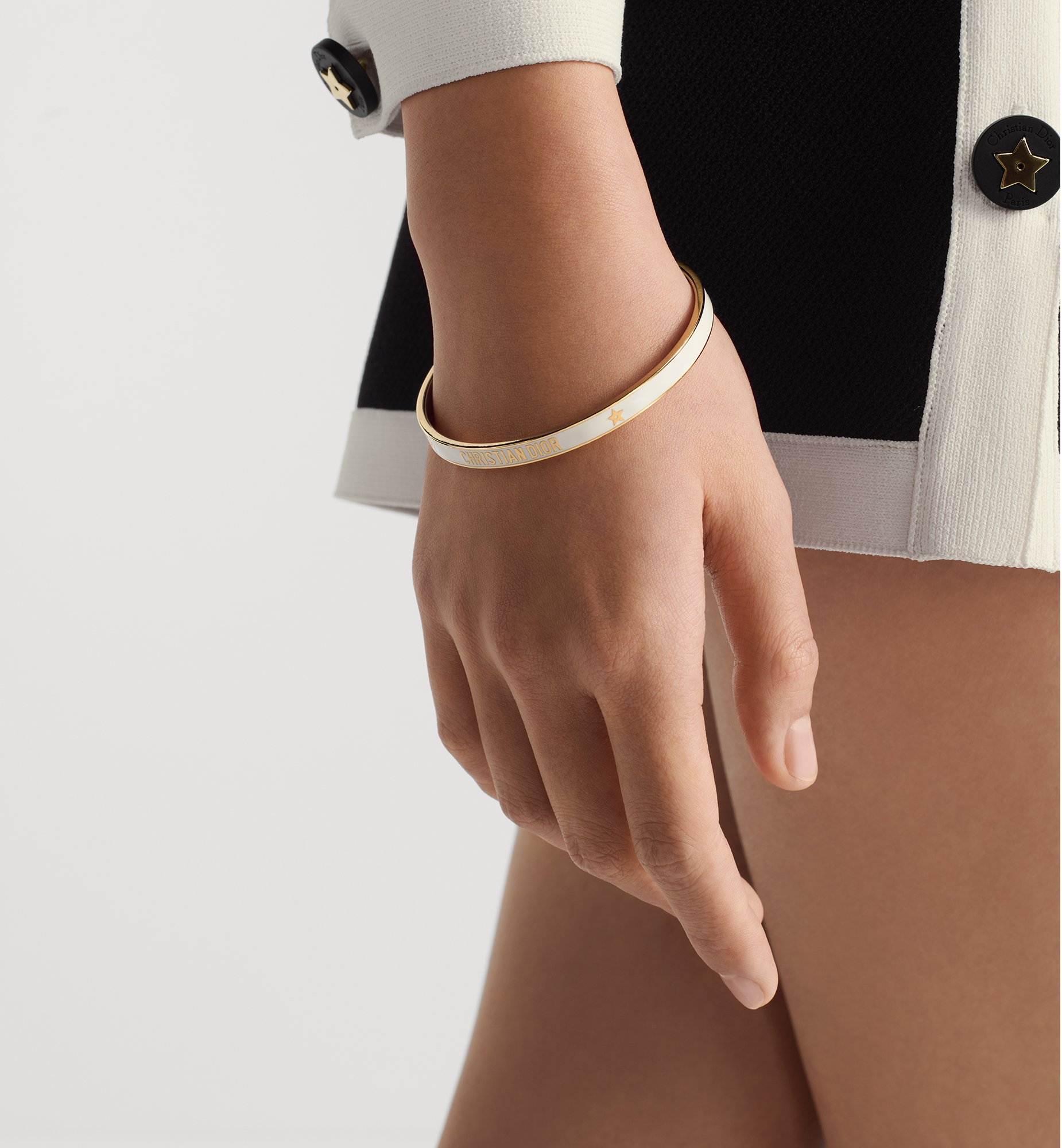Dior Code Bangle Gold-Finish Metal and Latte Lacquer | DIOR Dior Code Bangle Gold-Finish Metal and Latte Lacquer | DIOR