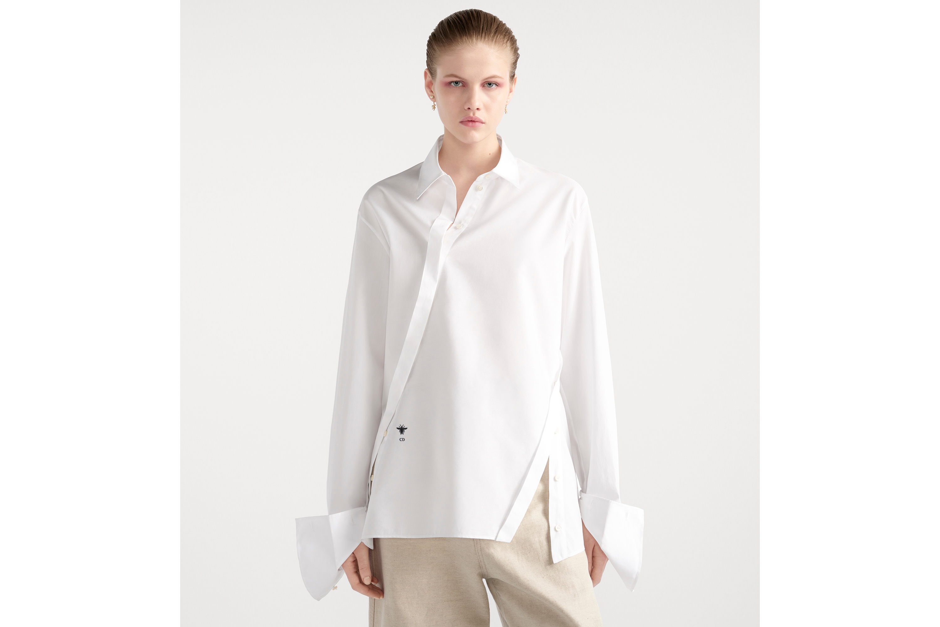 Blouse with Oblique Closure