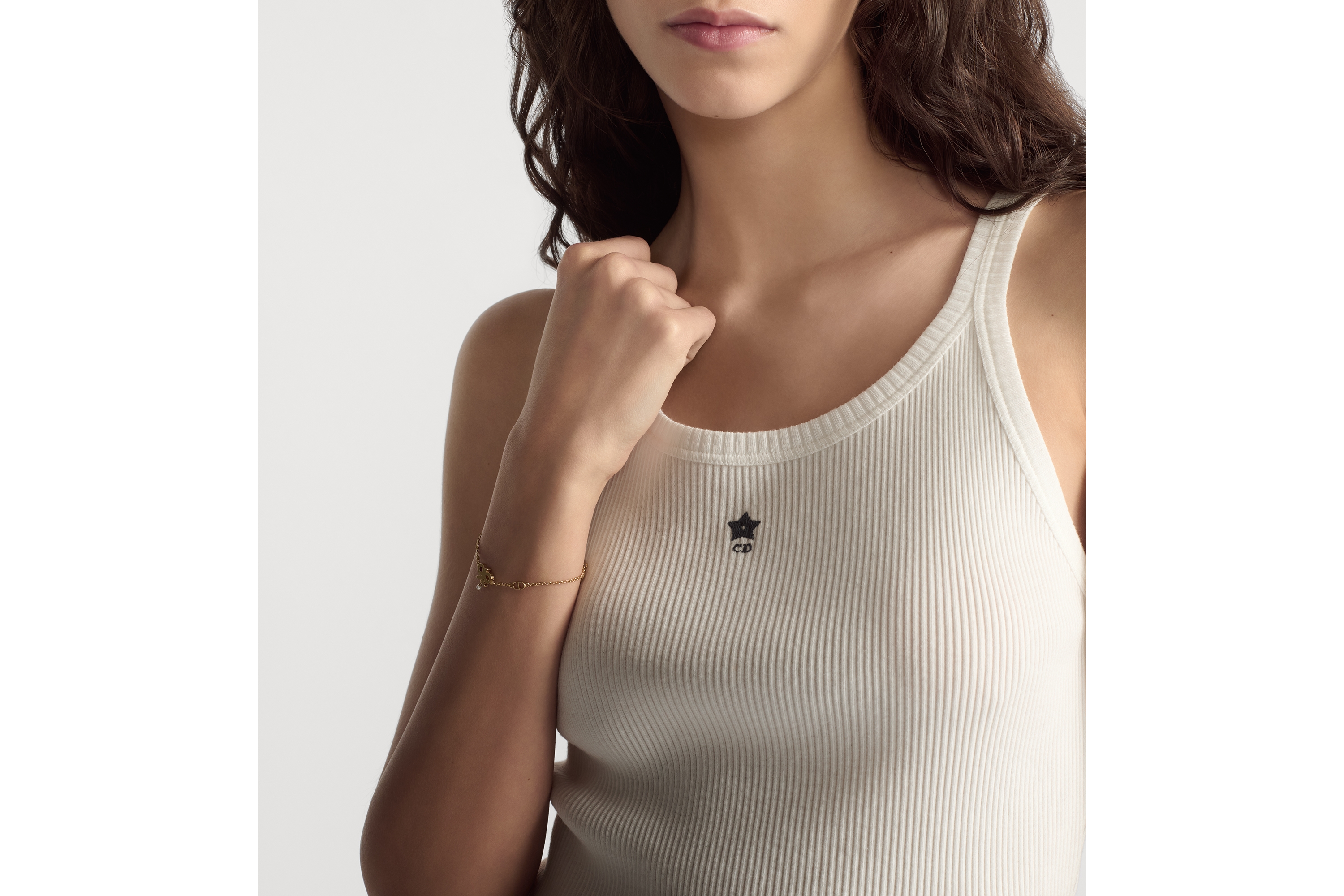 look_image_alt_prefix Dioriviera 背心 白色棱紋純棉平紋布 E11