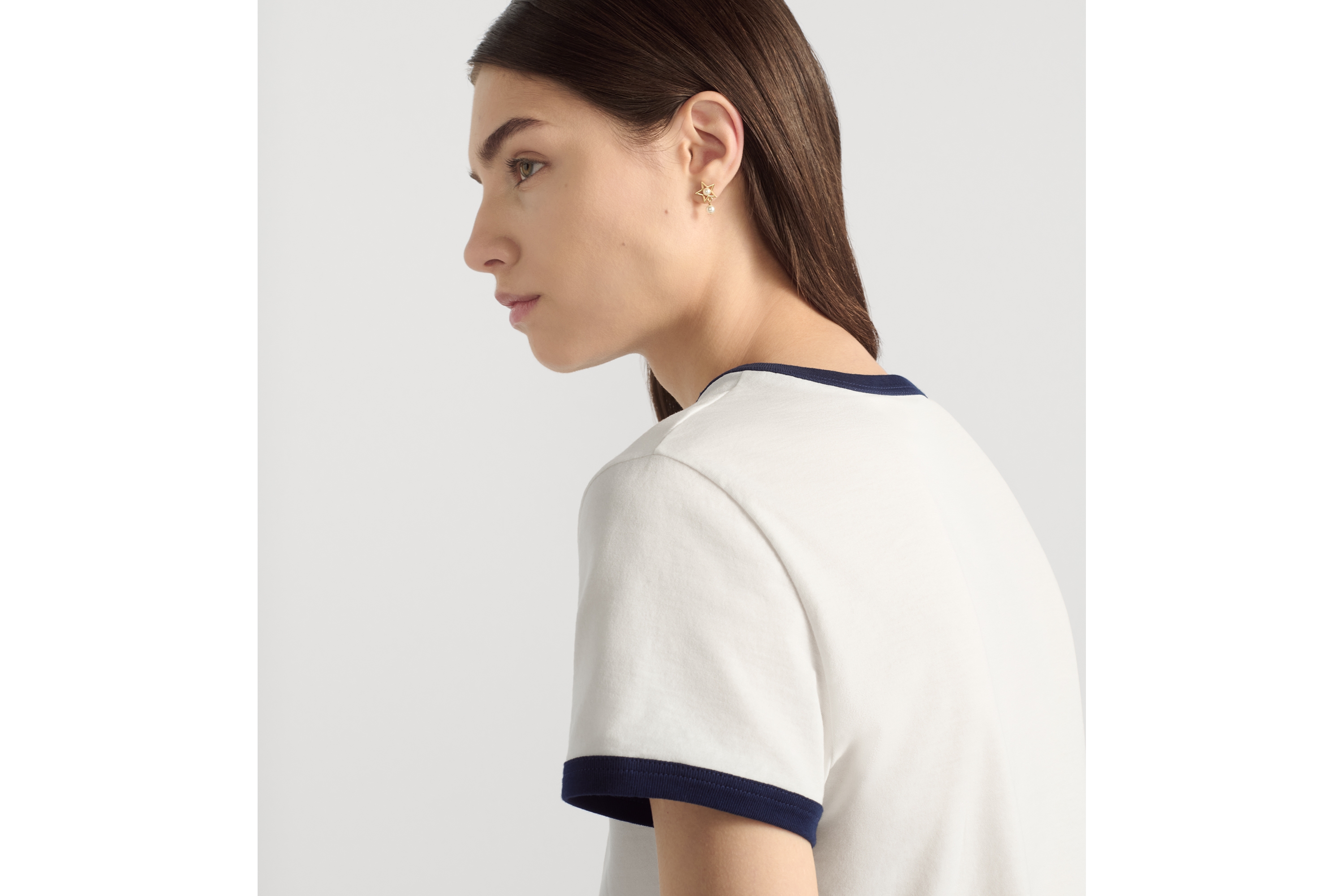 Look Dioriviera T-Shirt White, Black and Navy Blue Cotton Jersey E06