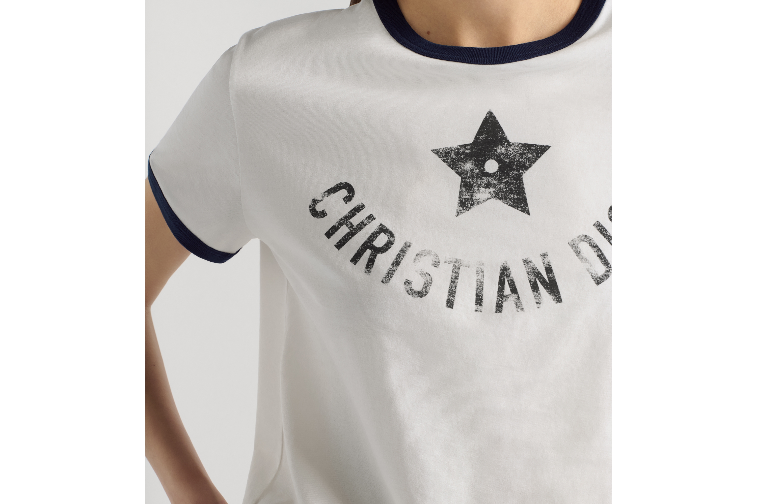 Look Dioriviera T-Shirt White, Black and Navy Blue Cotton Jersey E12