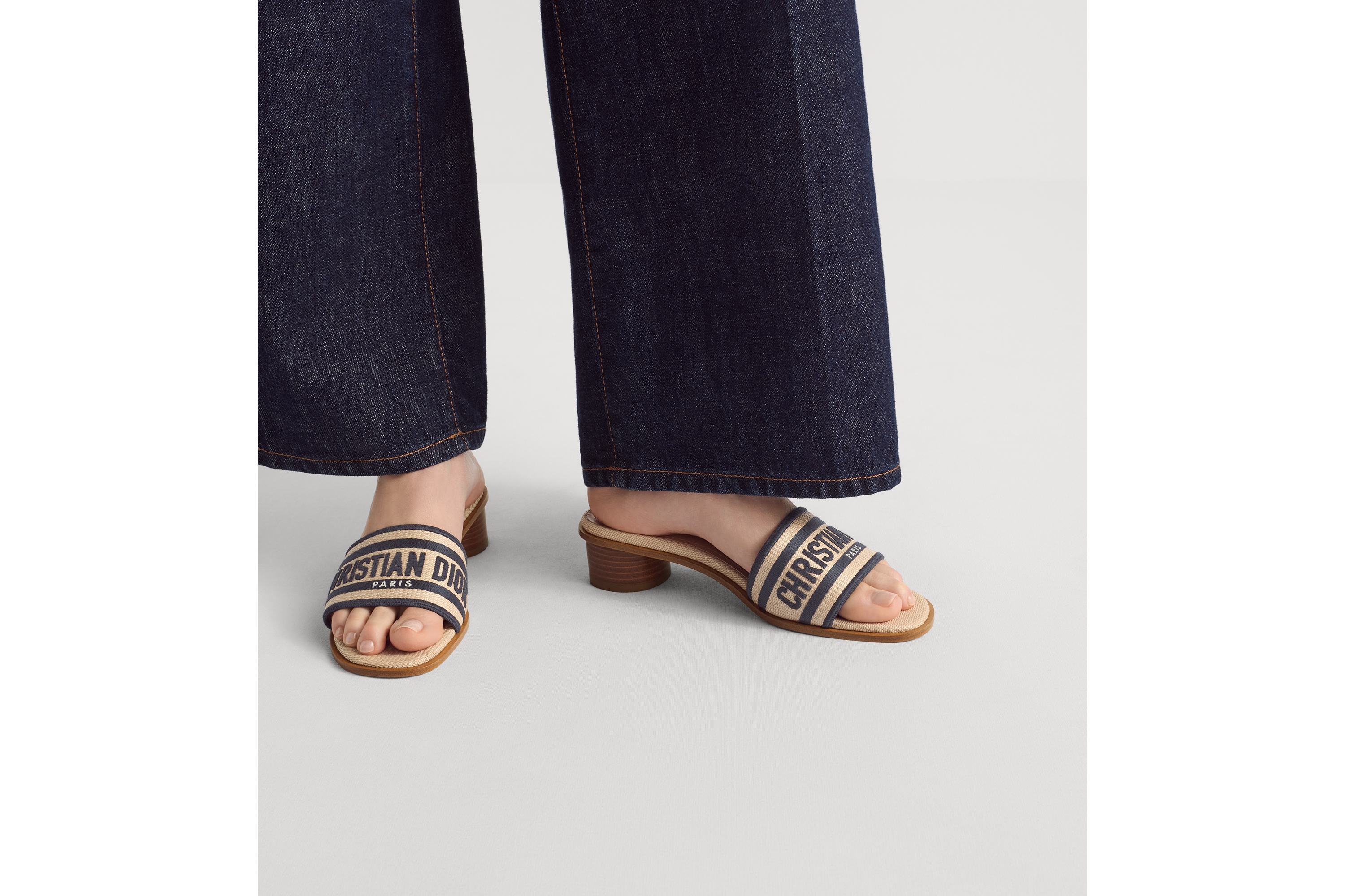 Dior サンダル DWAY ヒールミュール トワルドジュイ　US36 23cm 210.jpg