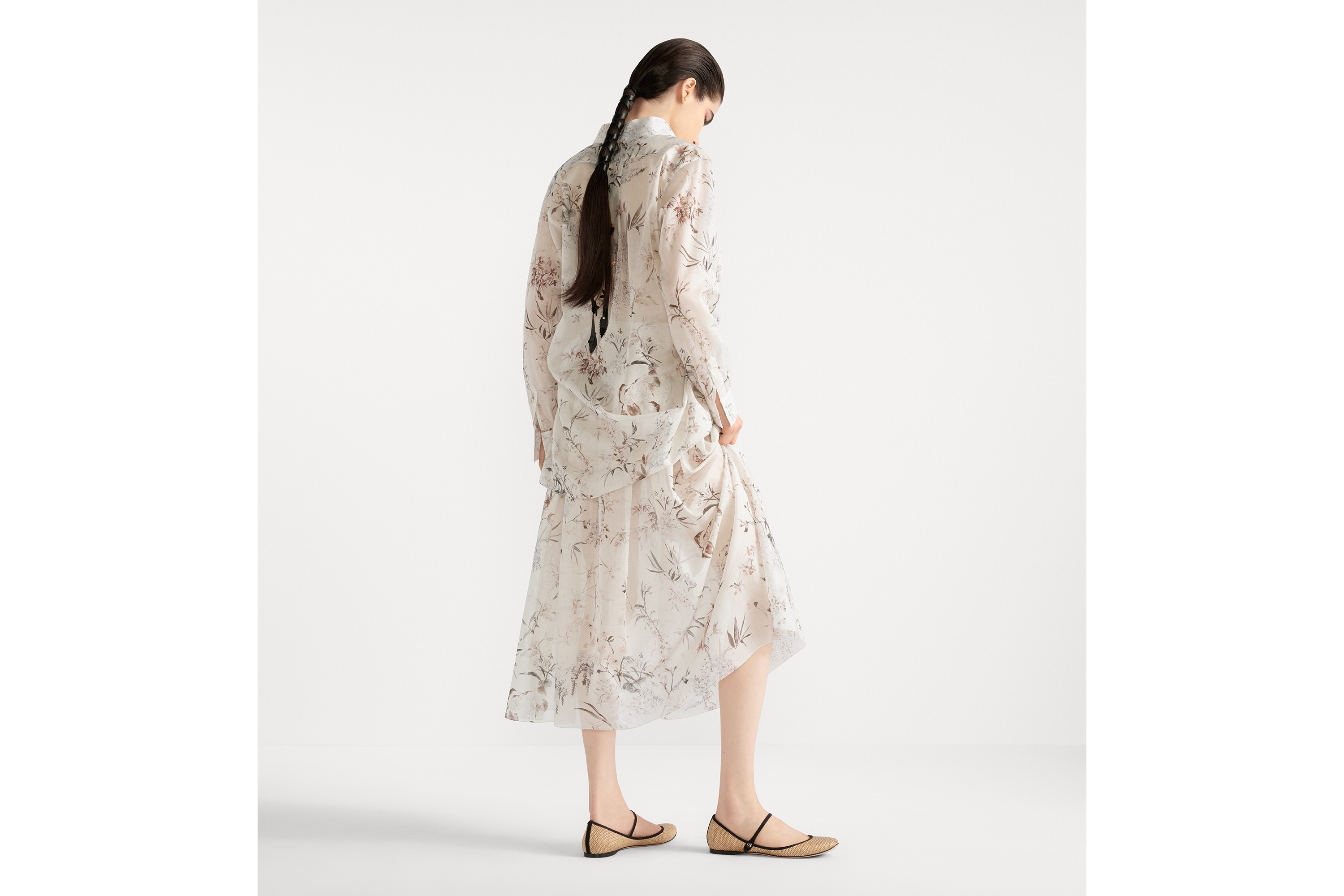 フレア ミディスカート Millefiori コットンモスリン E03