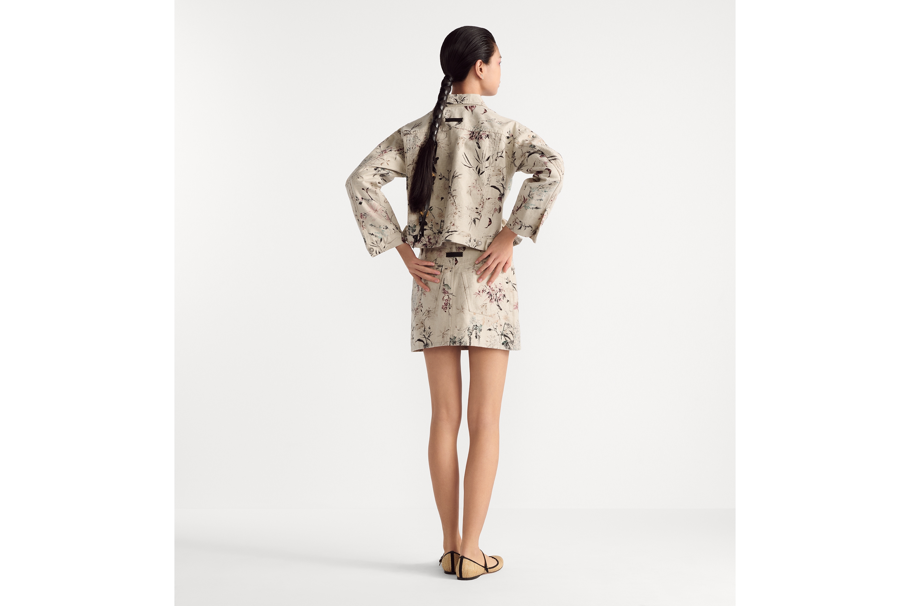 ミニスカート Millefiori コットン & リネン デニム E16