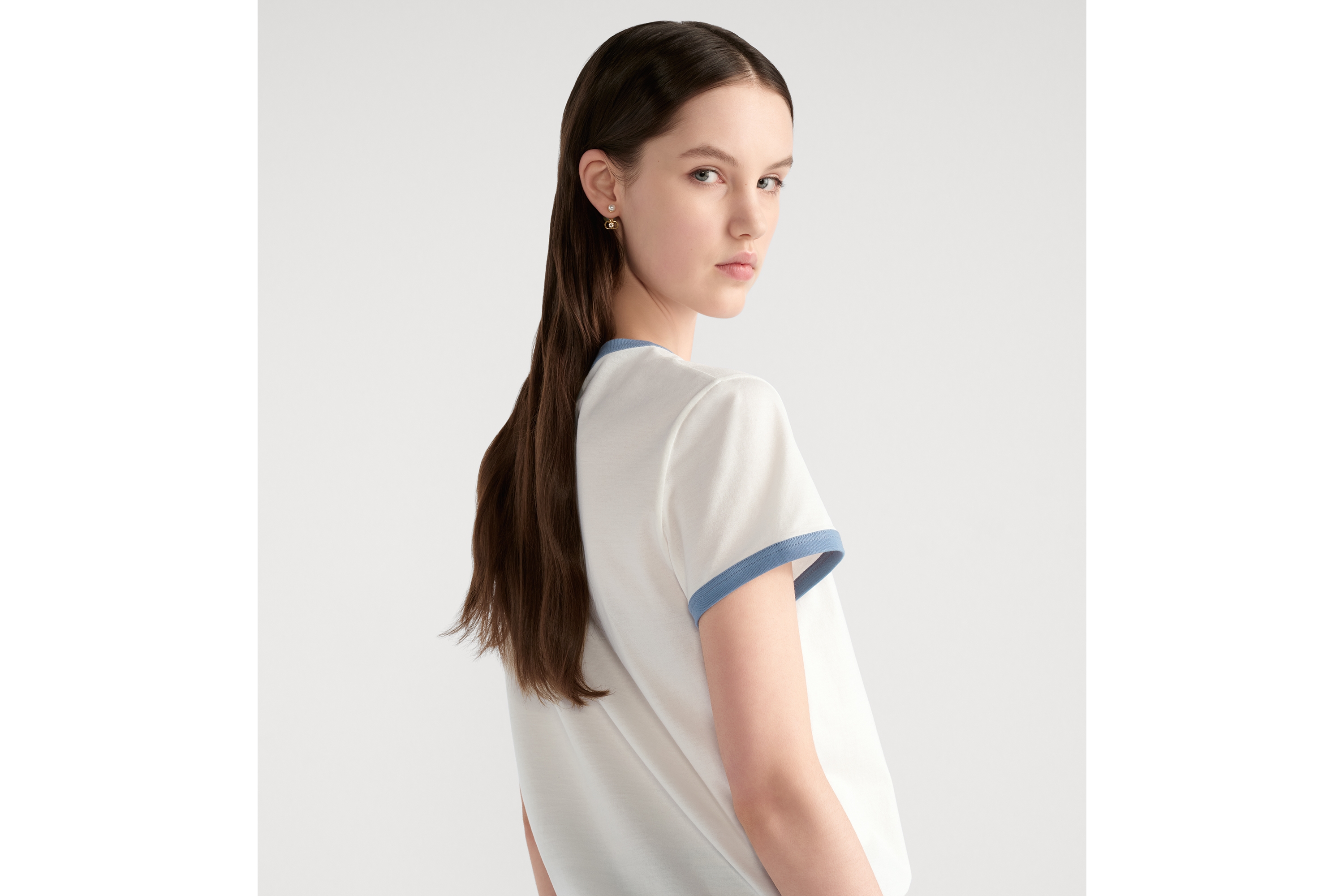 Dioriviera T-Shirt White, Black and Blue Cotton Jersey E06