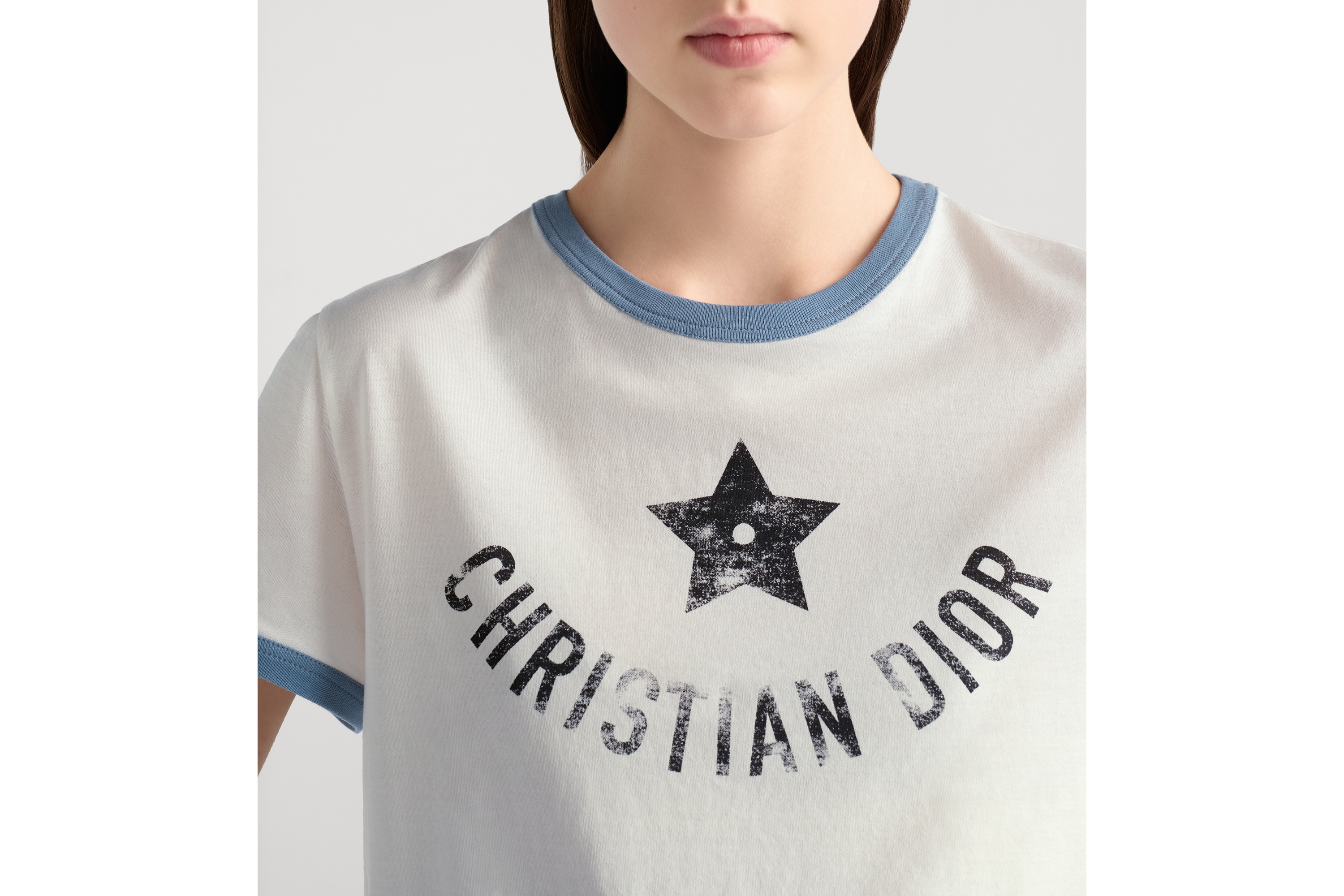 Dioriviera T-Shirt White, Black and Blue Cotton Jersey E12