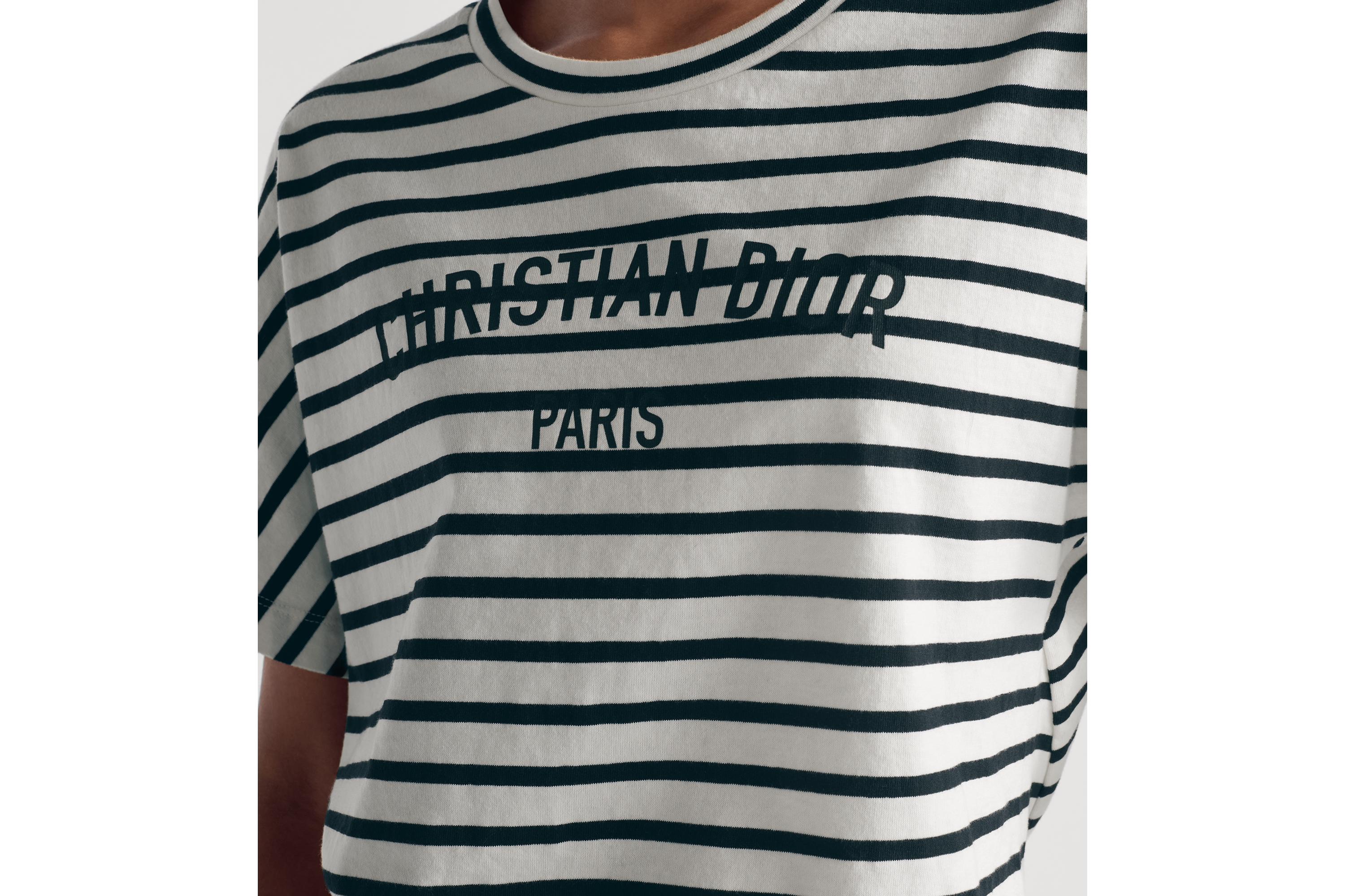 T-Shirt Navy Blue and White D-Stripes Cotton Jersey E12