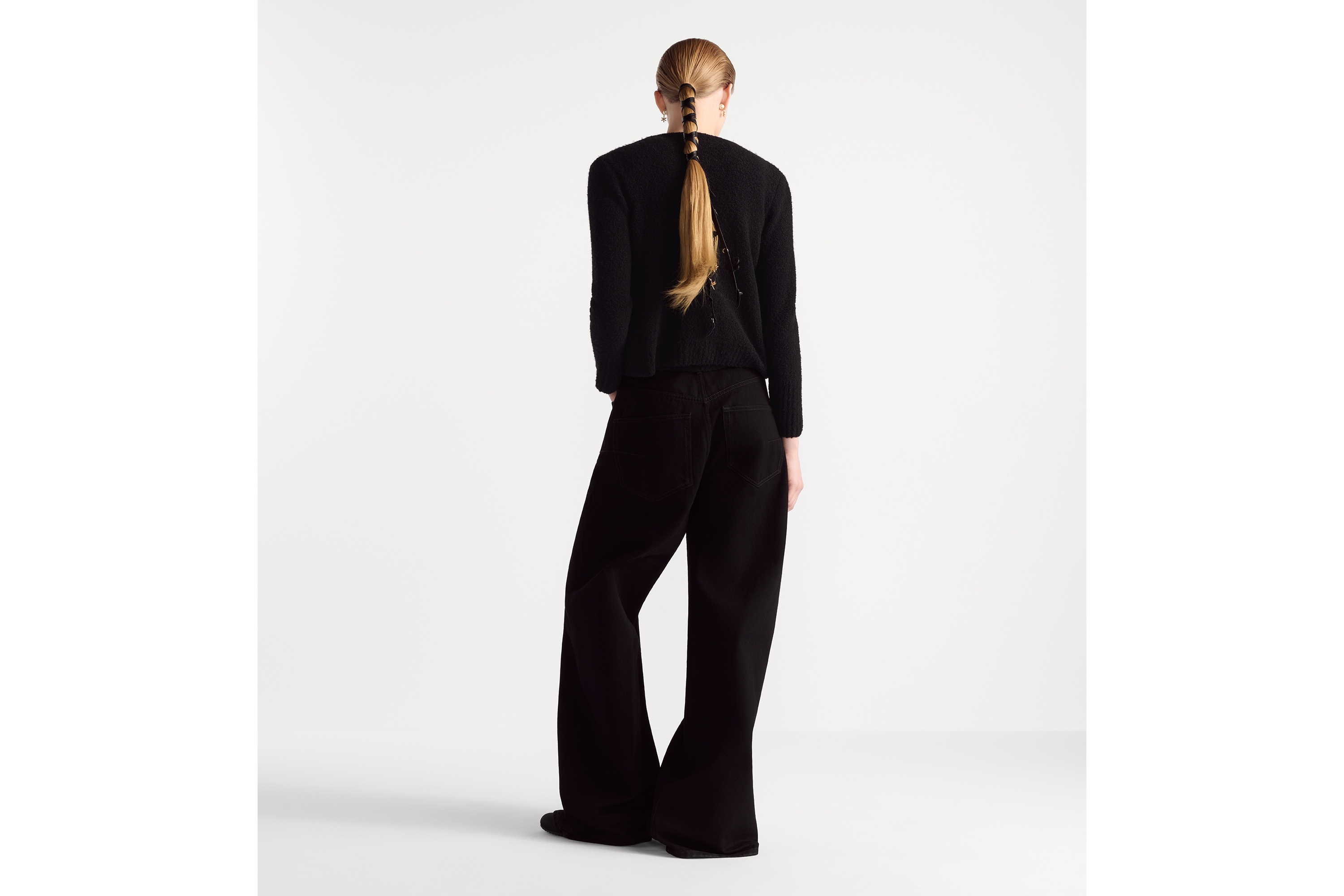 look_image_alt_prefix Conjunto de top y cárdigan Punto de mezcla de lana y cachemira en negro E03