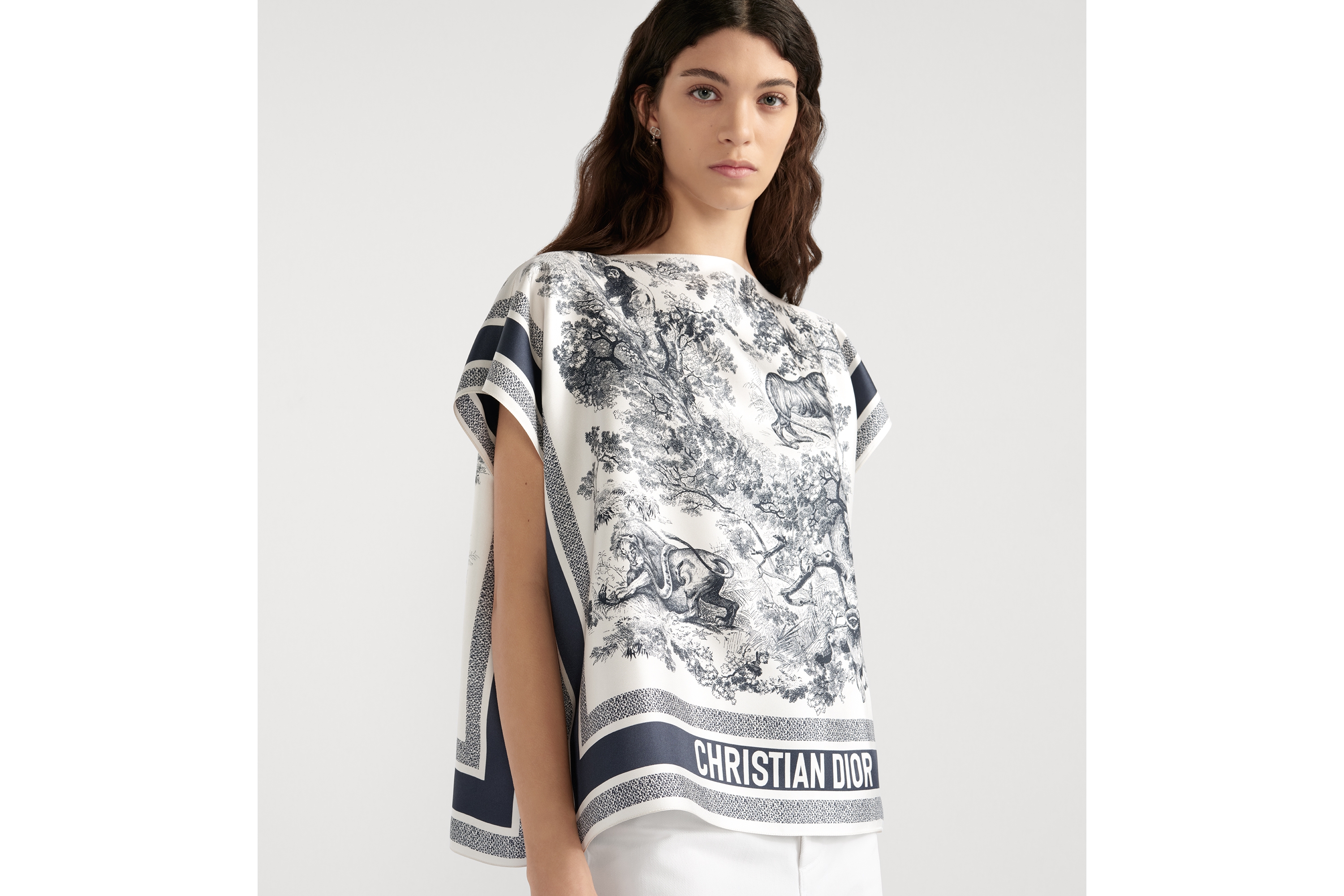 ディオール シルクツイル スカーフスキン ベルト付き トップス レア