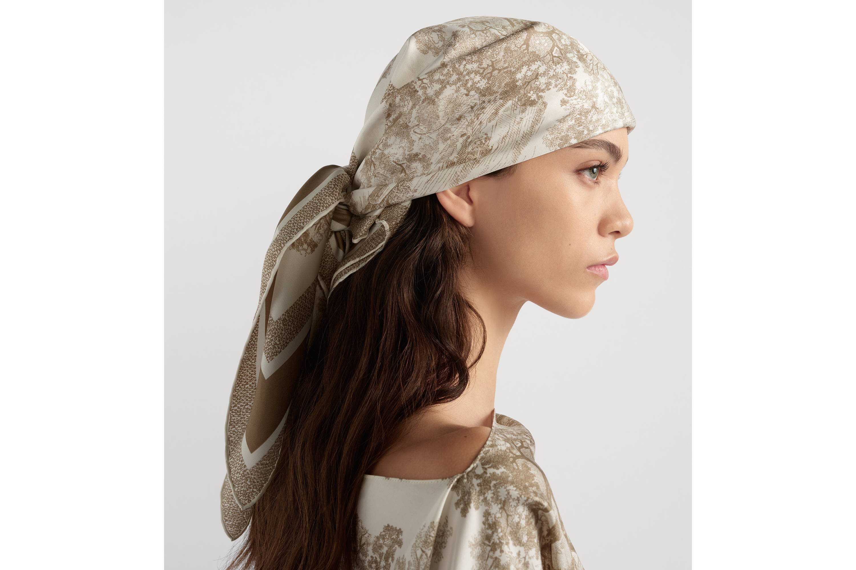 Foulard 100% Seta Foulard Effetto Seta Quadrato 53x53 Cm - Motivo Impressionismo Vintage Per Ufficio E Casual Accessorio Moda Multiuso Ufficio