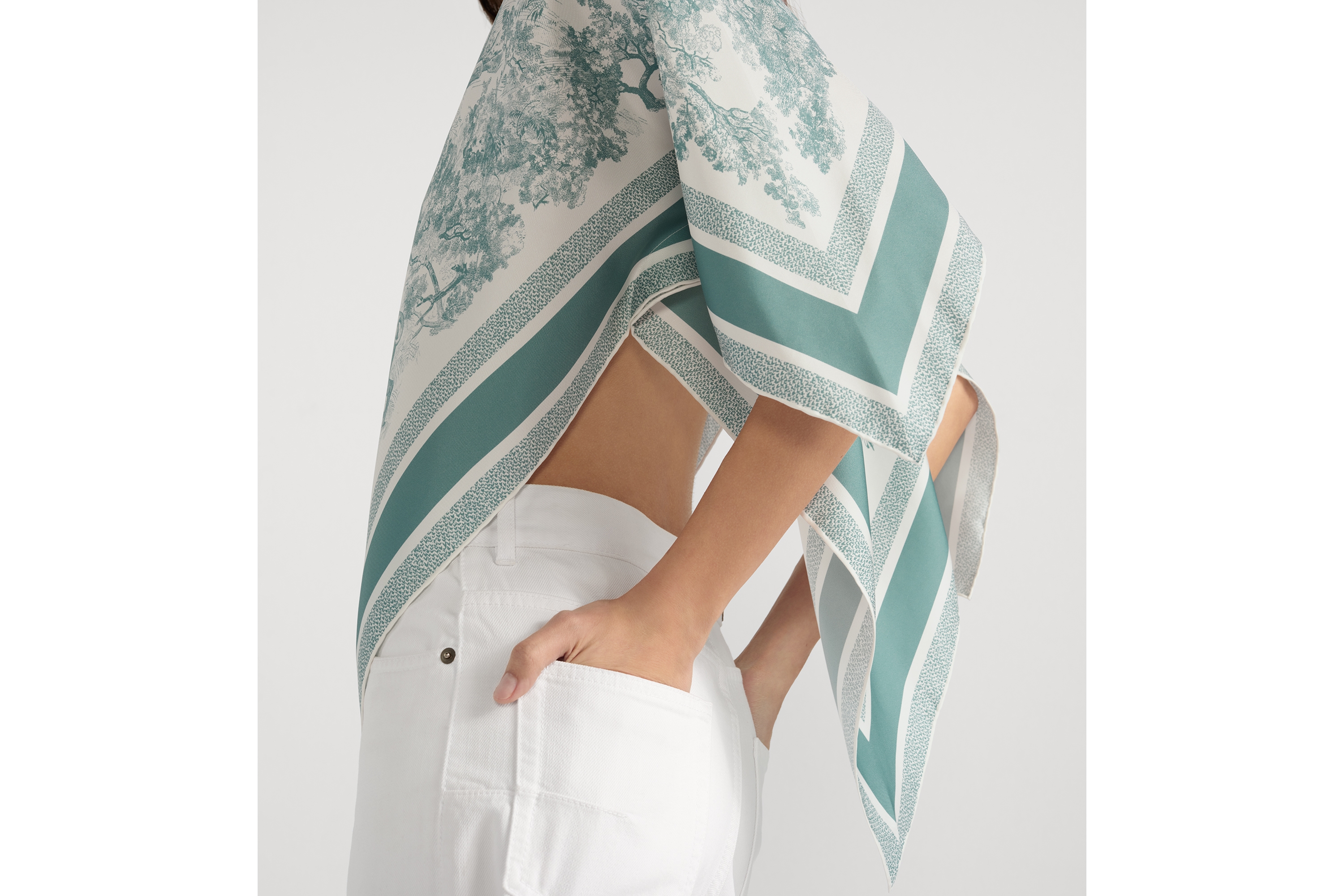 Foulard soie made in France Bleu Turquoise | Dressin'Green