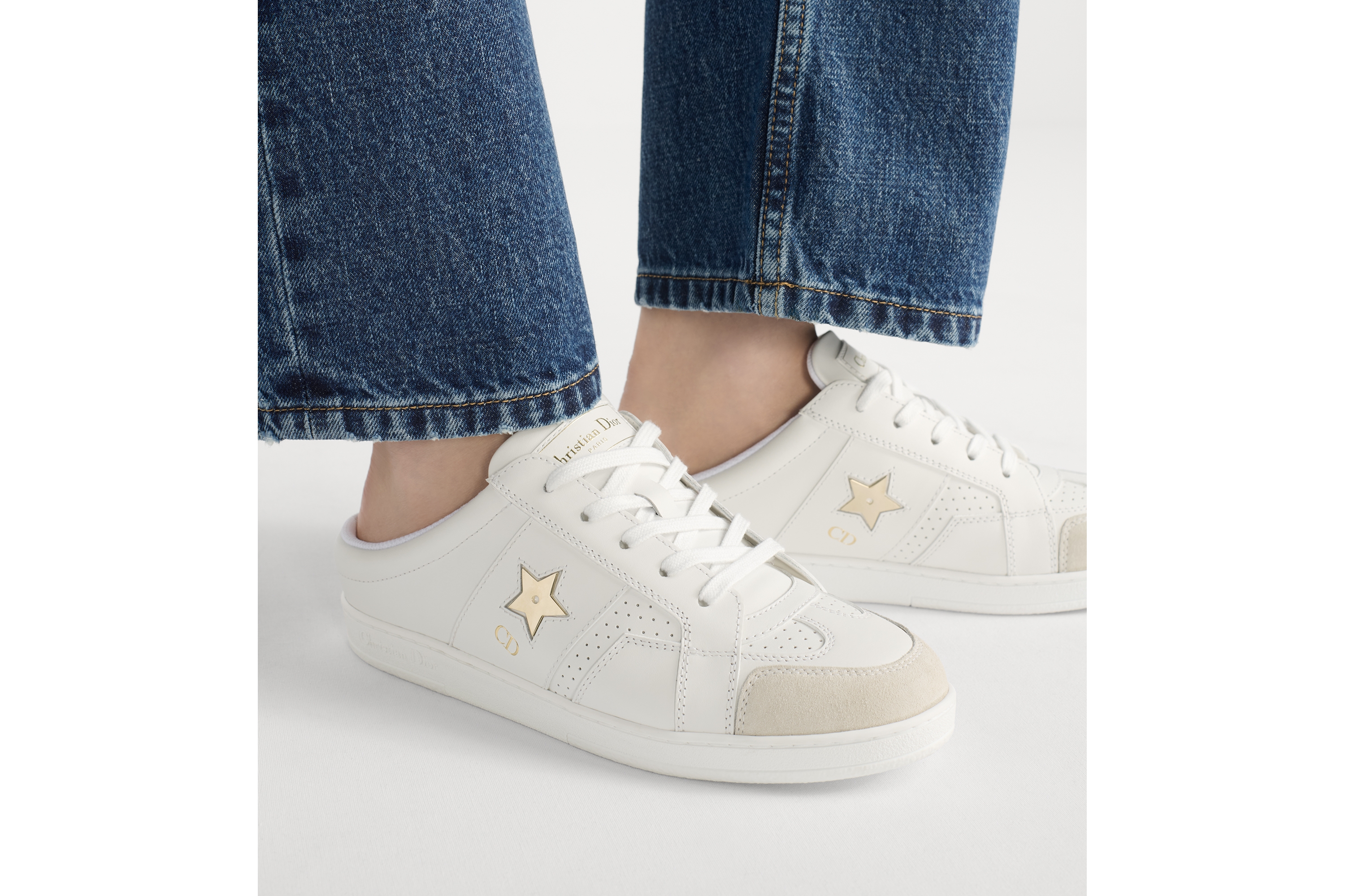 look_image_alt_prefix Dior Star-sneaker Wit kalfsleer en kalfssuède E15