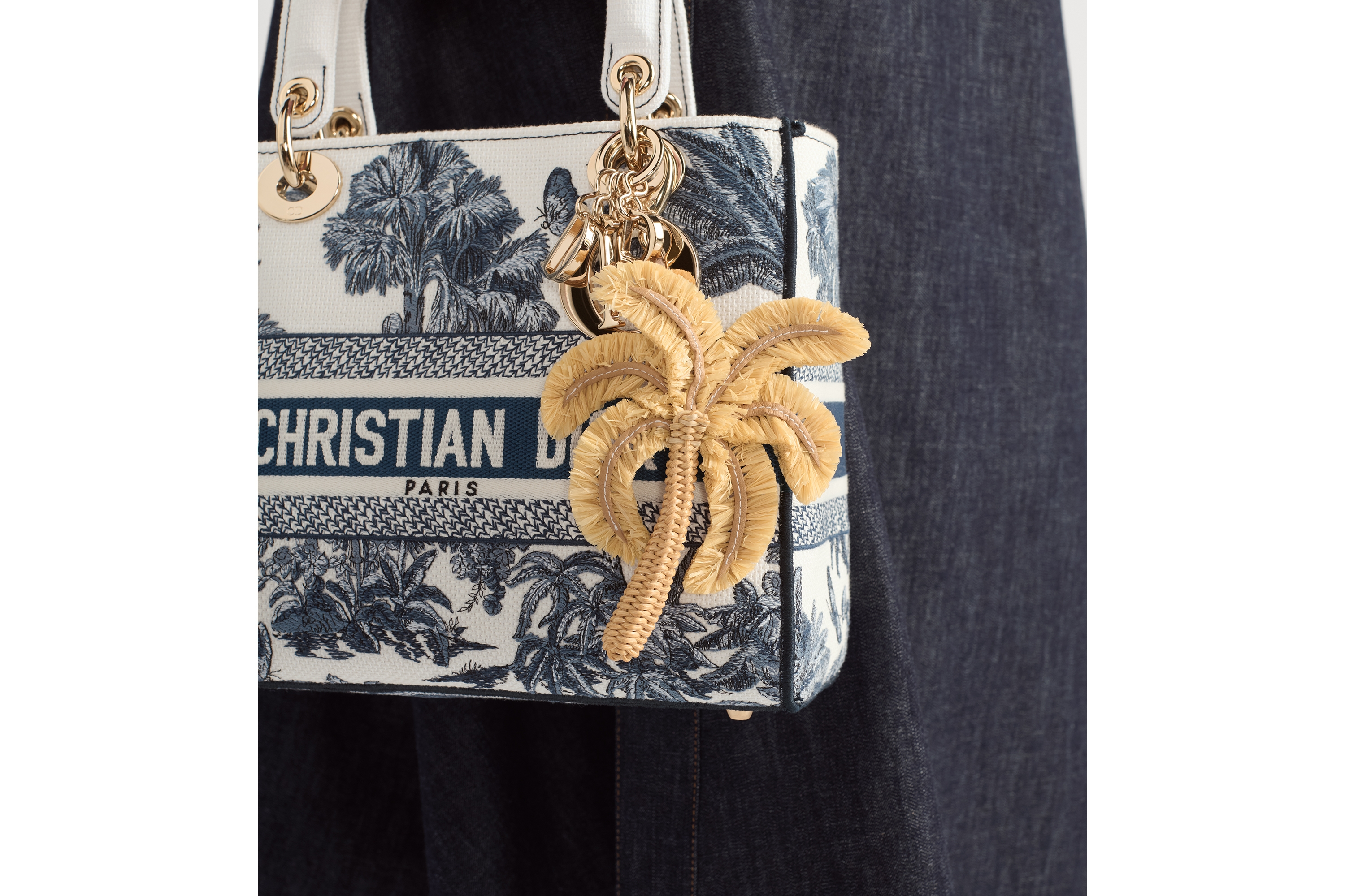 Dioriviera Toile de Jouy Sauvage Palm Tree Bag Charm Natural