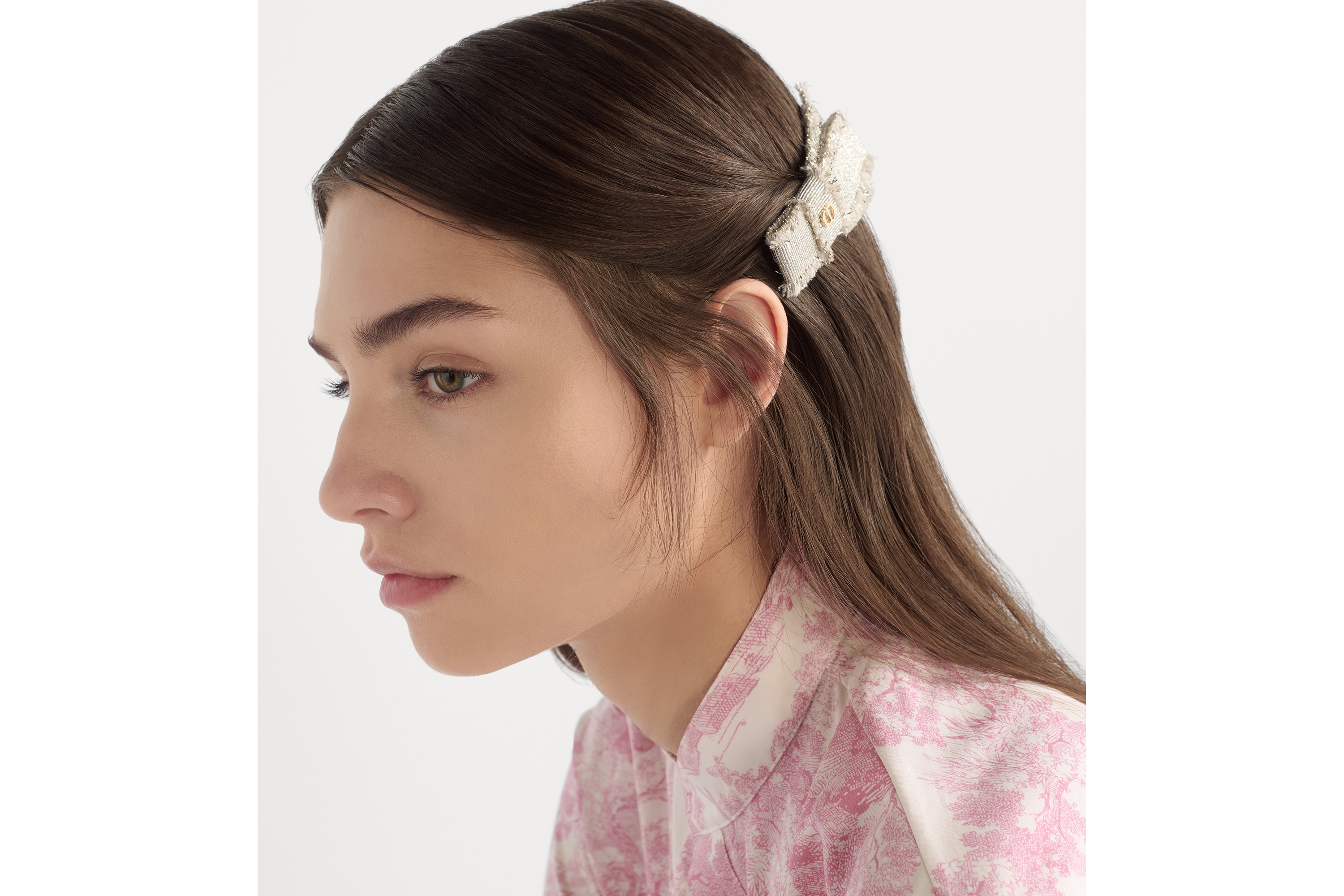 Look Adiorable Barrette Gold-Tone Grosgrain E07