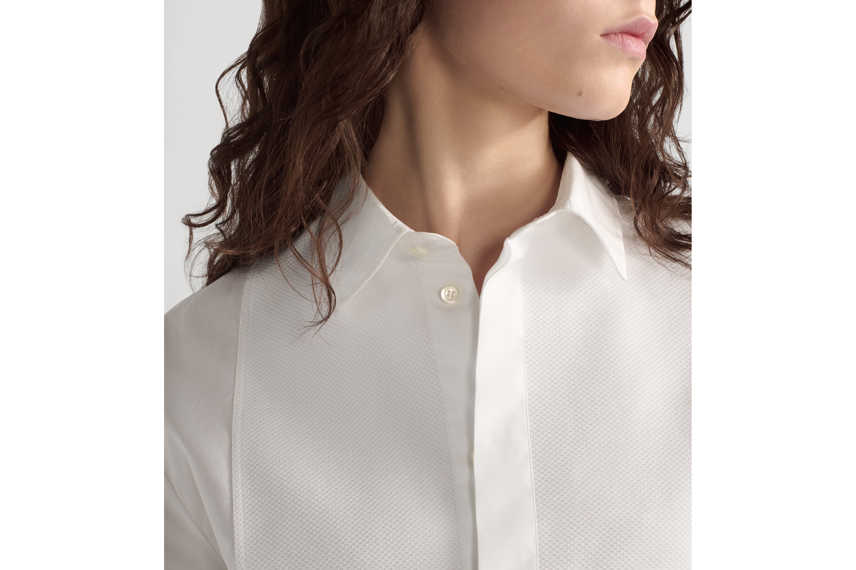 look_image_alt_prefix Bluse mit Plastron Baumwollpopelin in Weiß E12