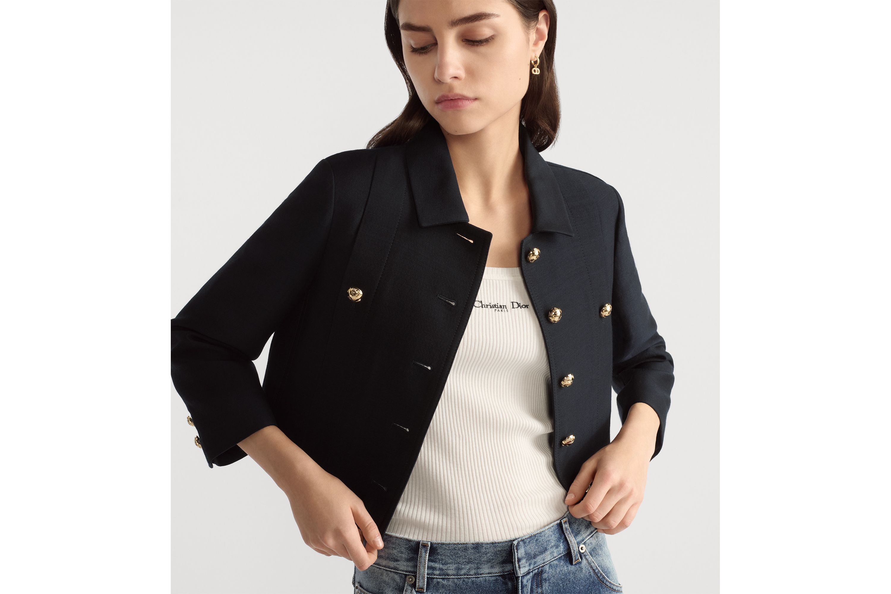 look_image_alt_prefix クロップド ジャケット ウール & シルク E05