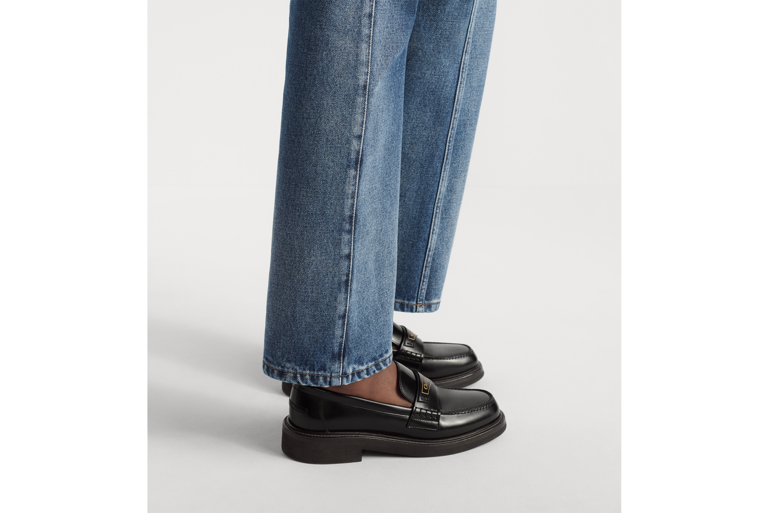 Look Regular-Fit Jeans Blue Stonewashed Cotton Denim with Dior Oblique Interior E15