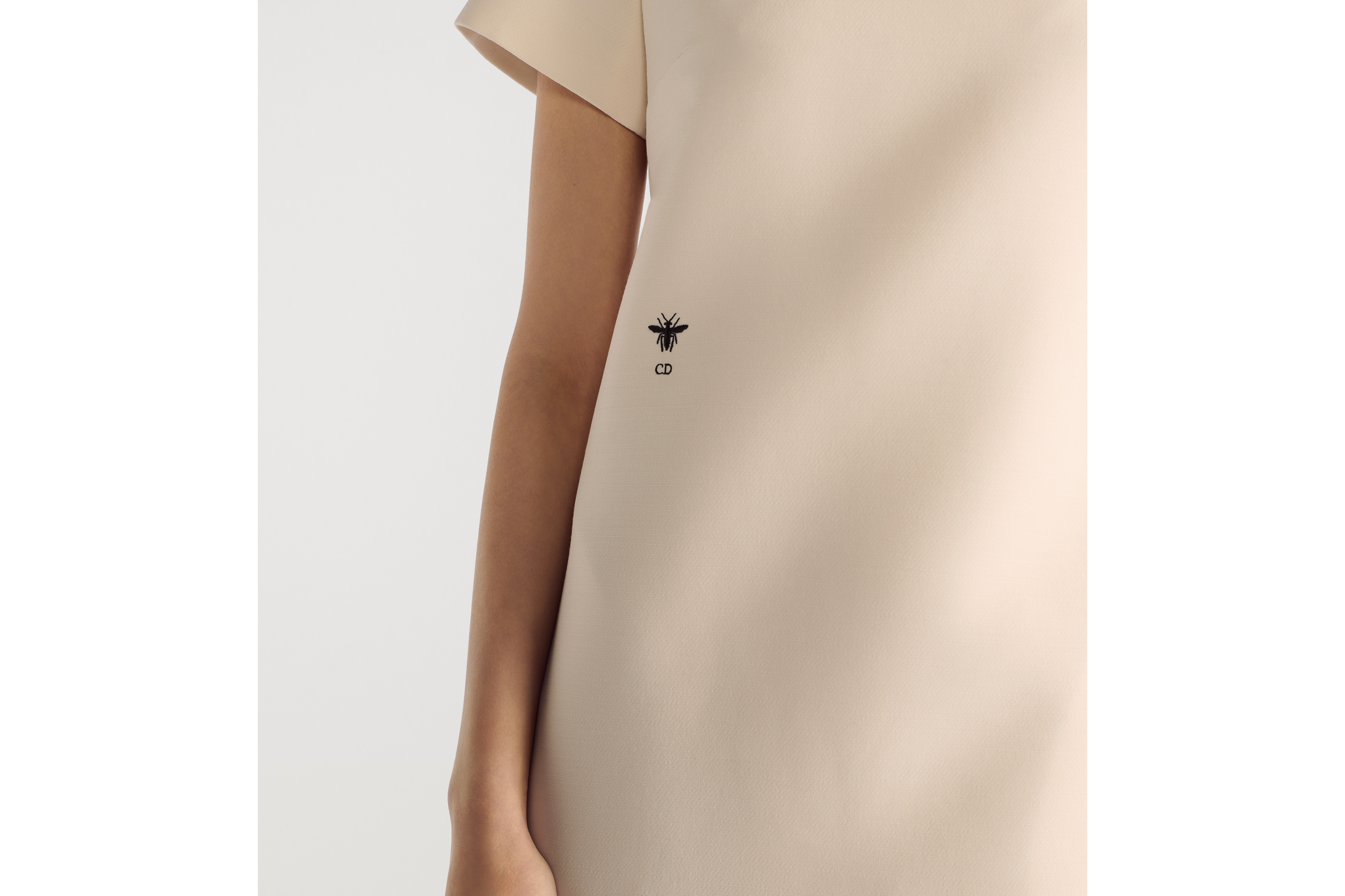 Look Straight Dress White Wool and Silk E17