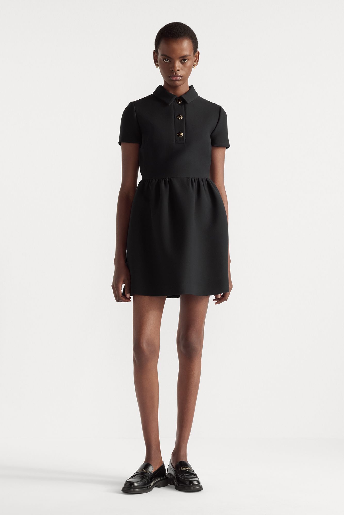 black dress with gold buttons Velvet and Wool Heart New with tags Balmain Mini dress black female 8. Fitted Dress with CD Buttons
