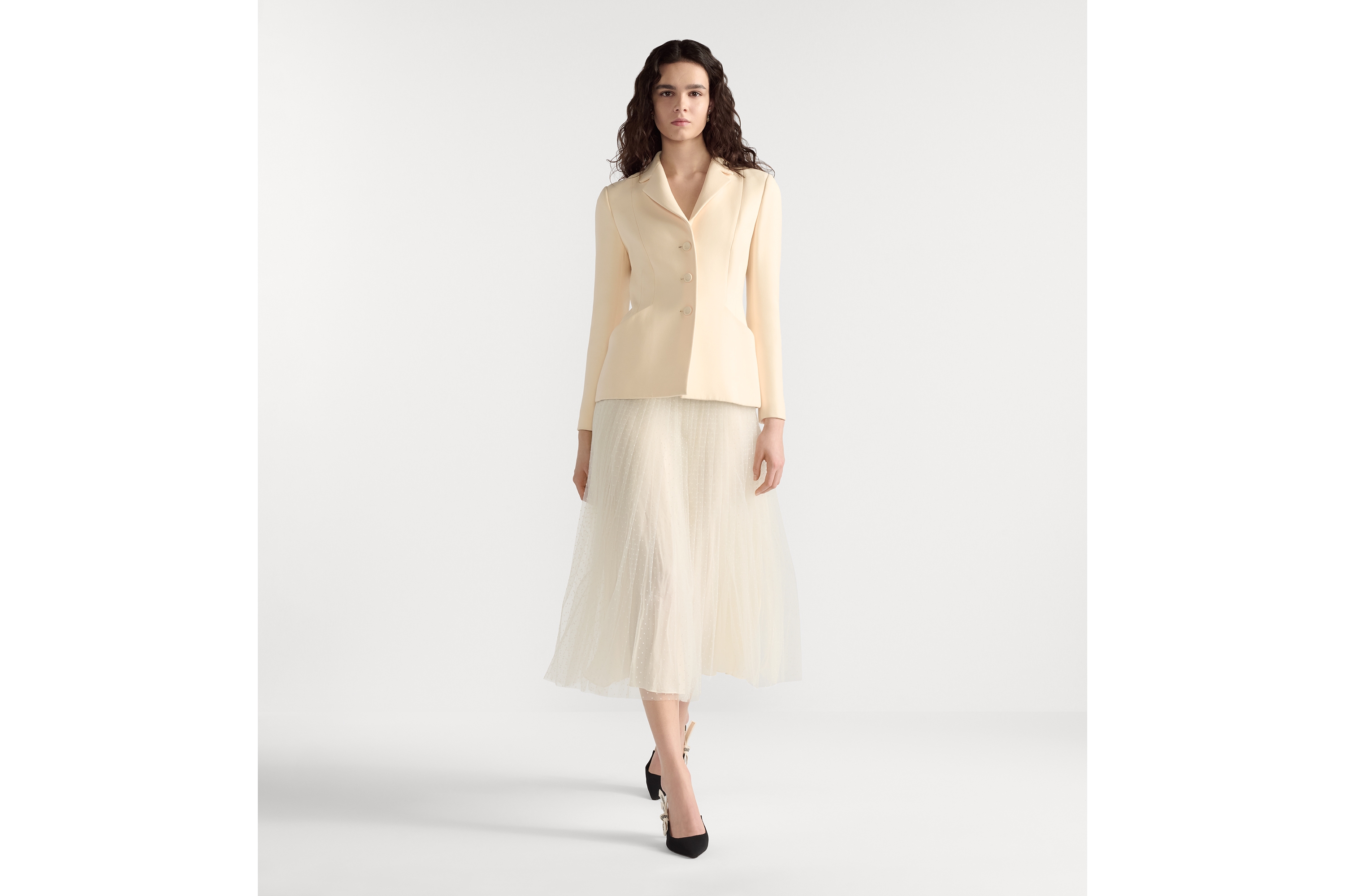 look_image_alt_prefix 30 Montaigne Bar 西裝外套 白色單排釦羊毛及絲綢 E01