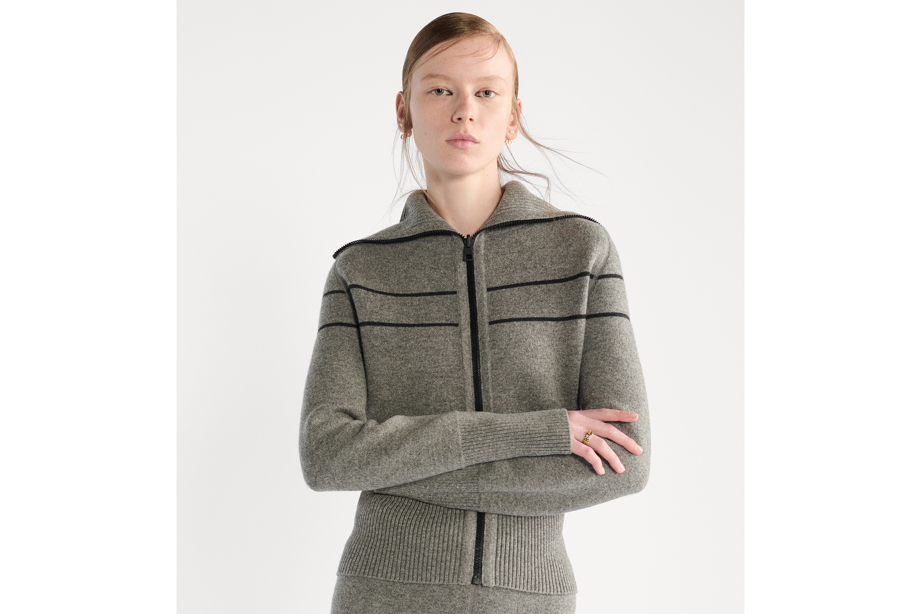 リバーシブル カーディガン ディオール オブリーク カシミヤブレンド ニット E04