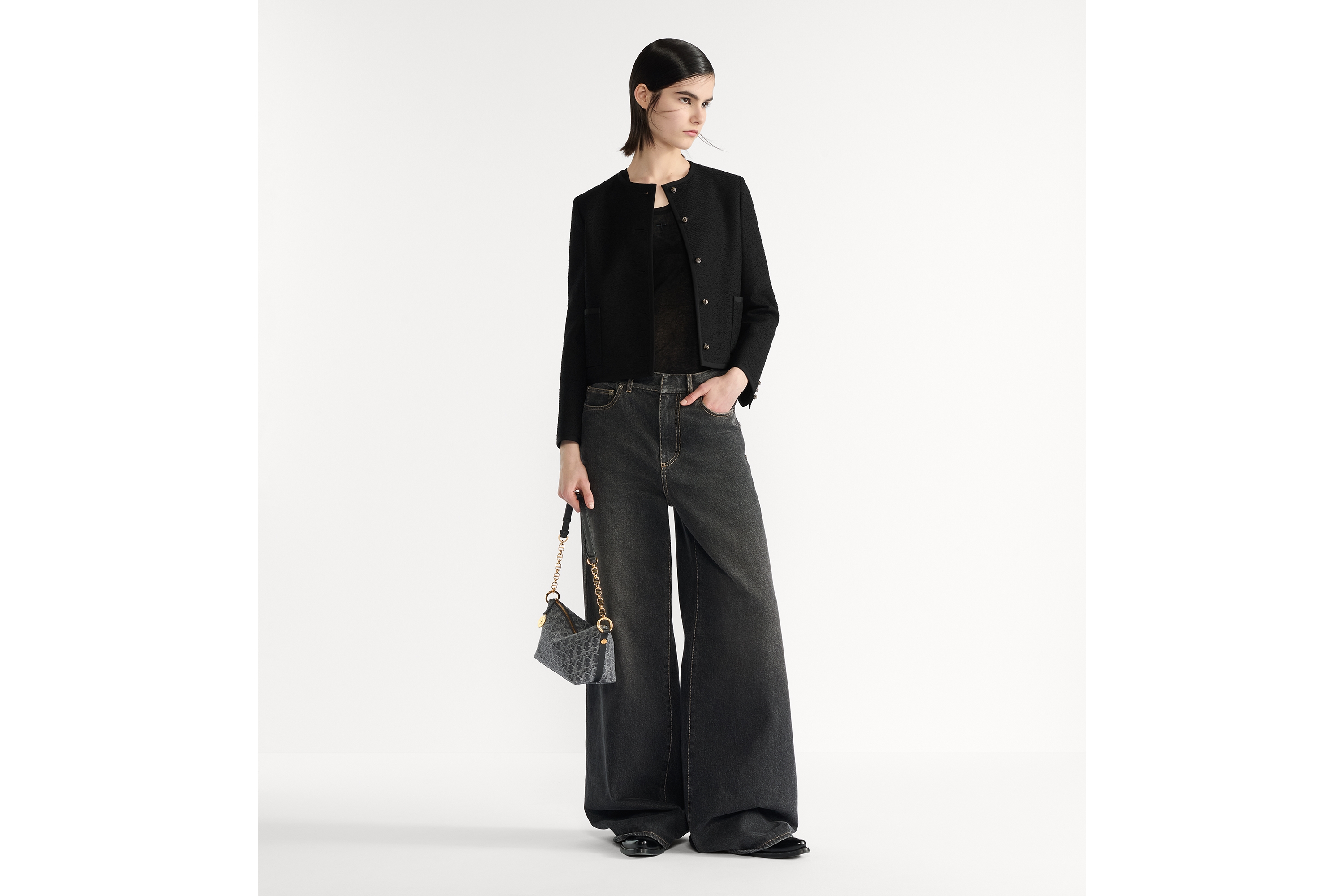 look_image_alt_prefix Diorstar-hobotas met kettingriem Grijze Denim Dior Oblique-jacquard E01