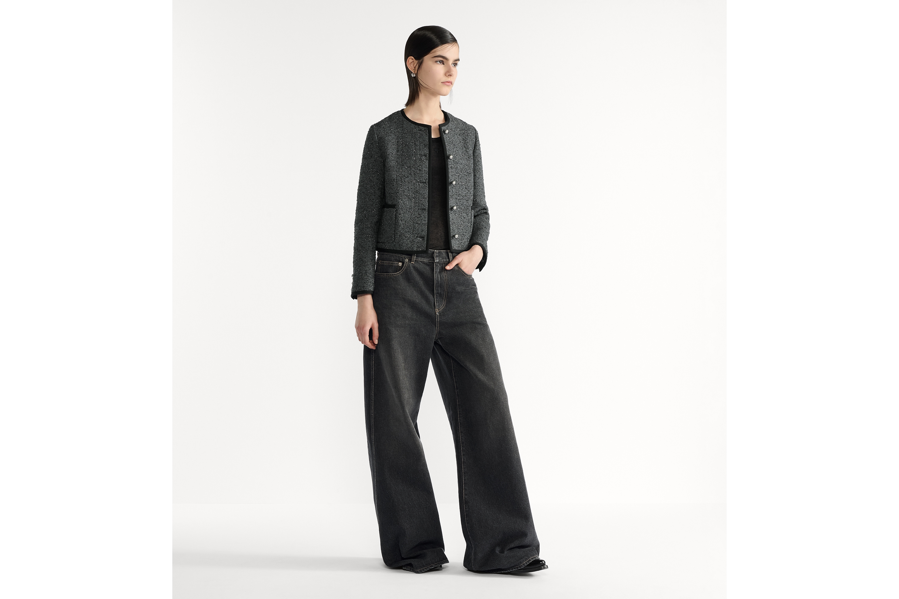 Macrocannage Cropped Jacket