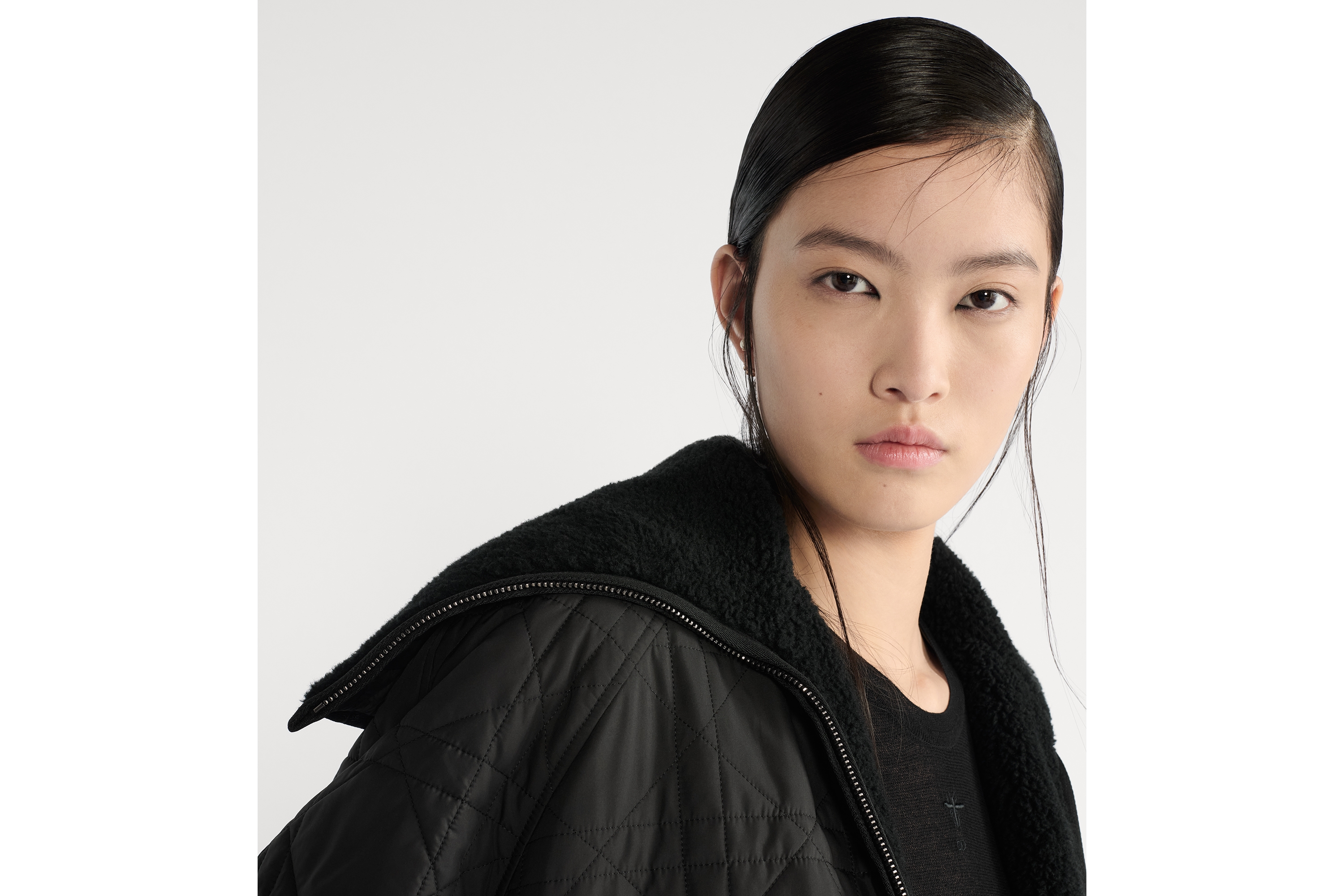 Macrocannage Jacket with Zipped Hood