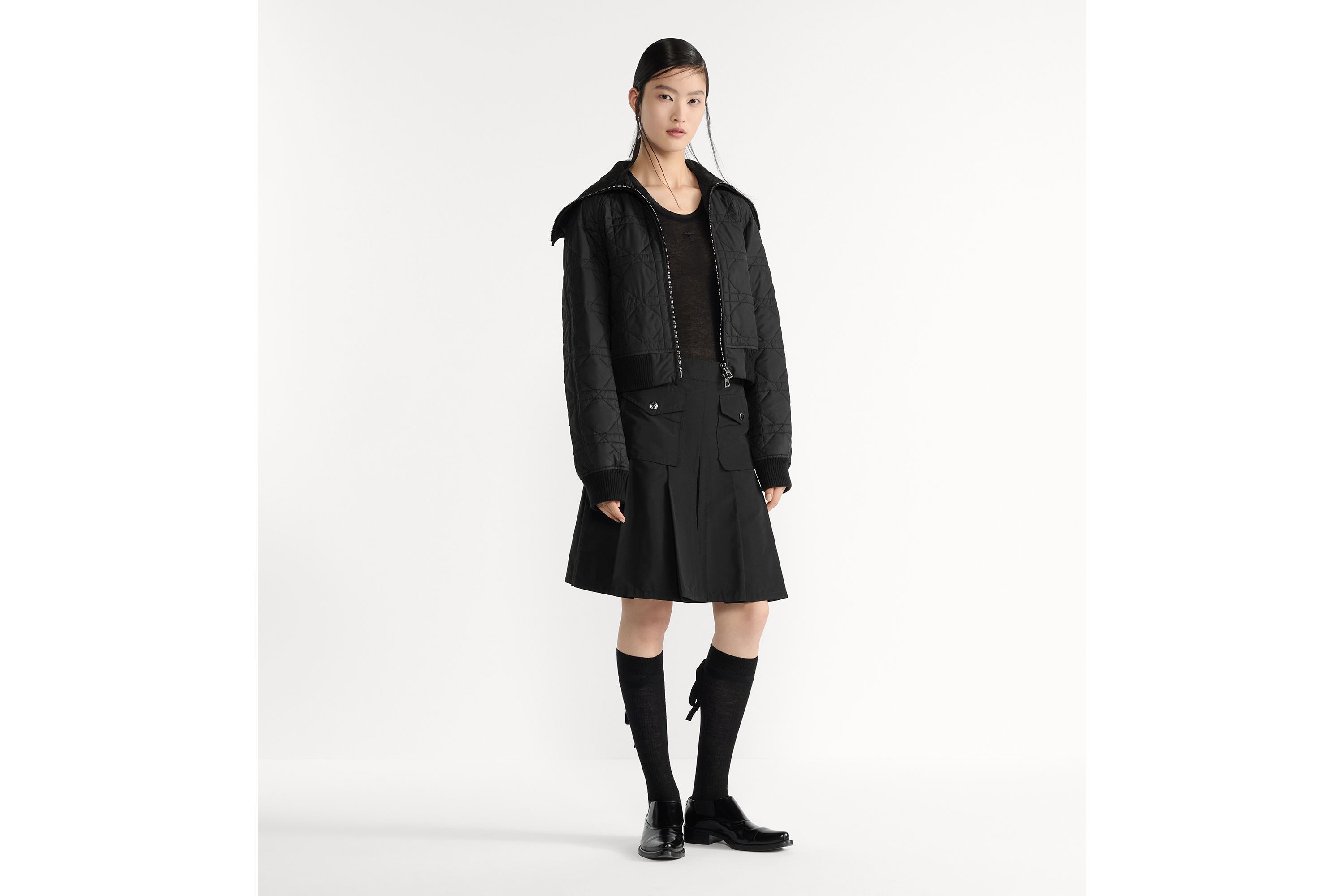 look_image_alt_prefix オーバーサイズカラー付き ジャケット マクロカナージュ キルティング テクニカル タフタ E01