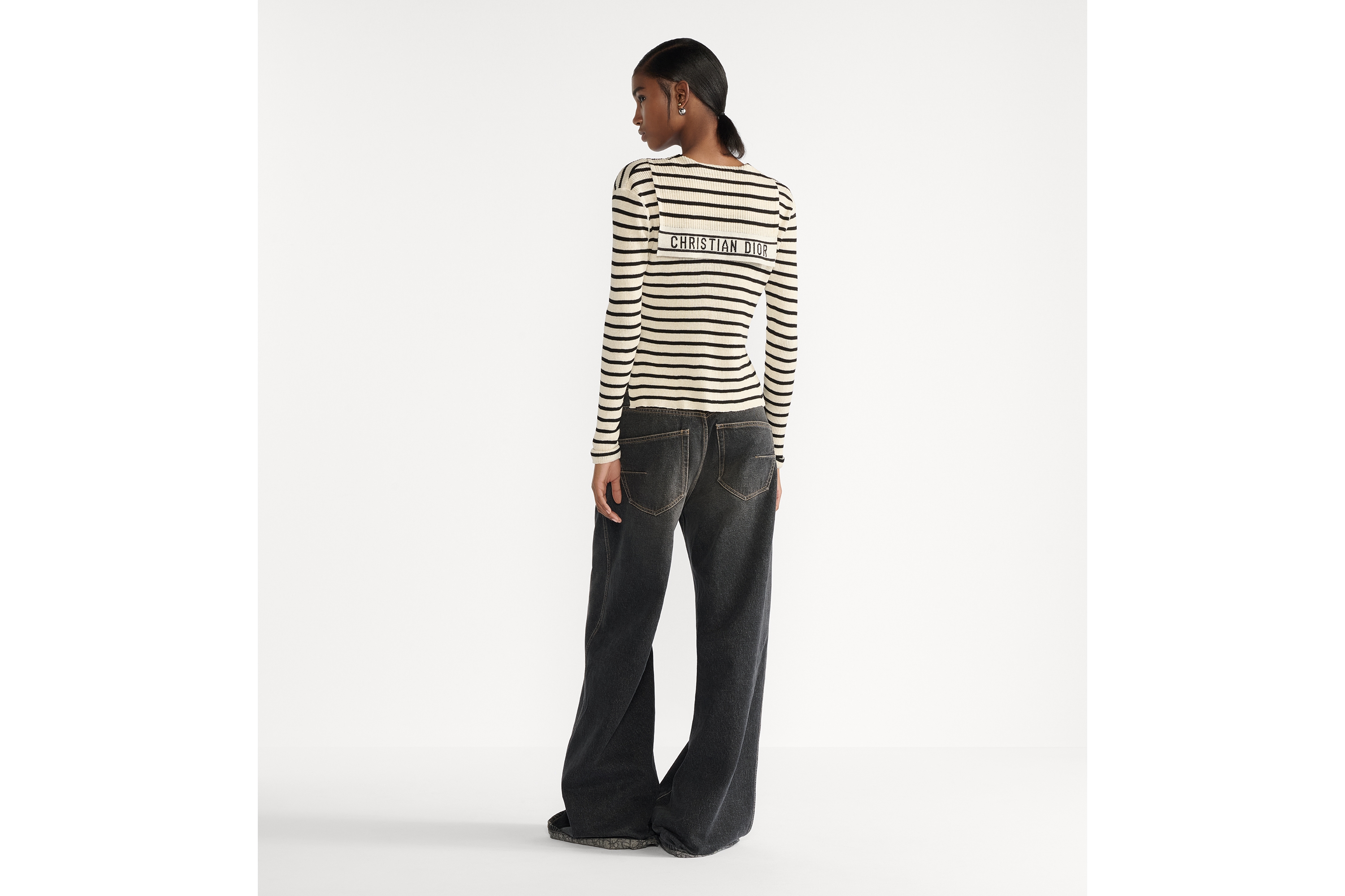 Sweater with Lace-Up Neckline