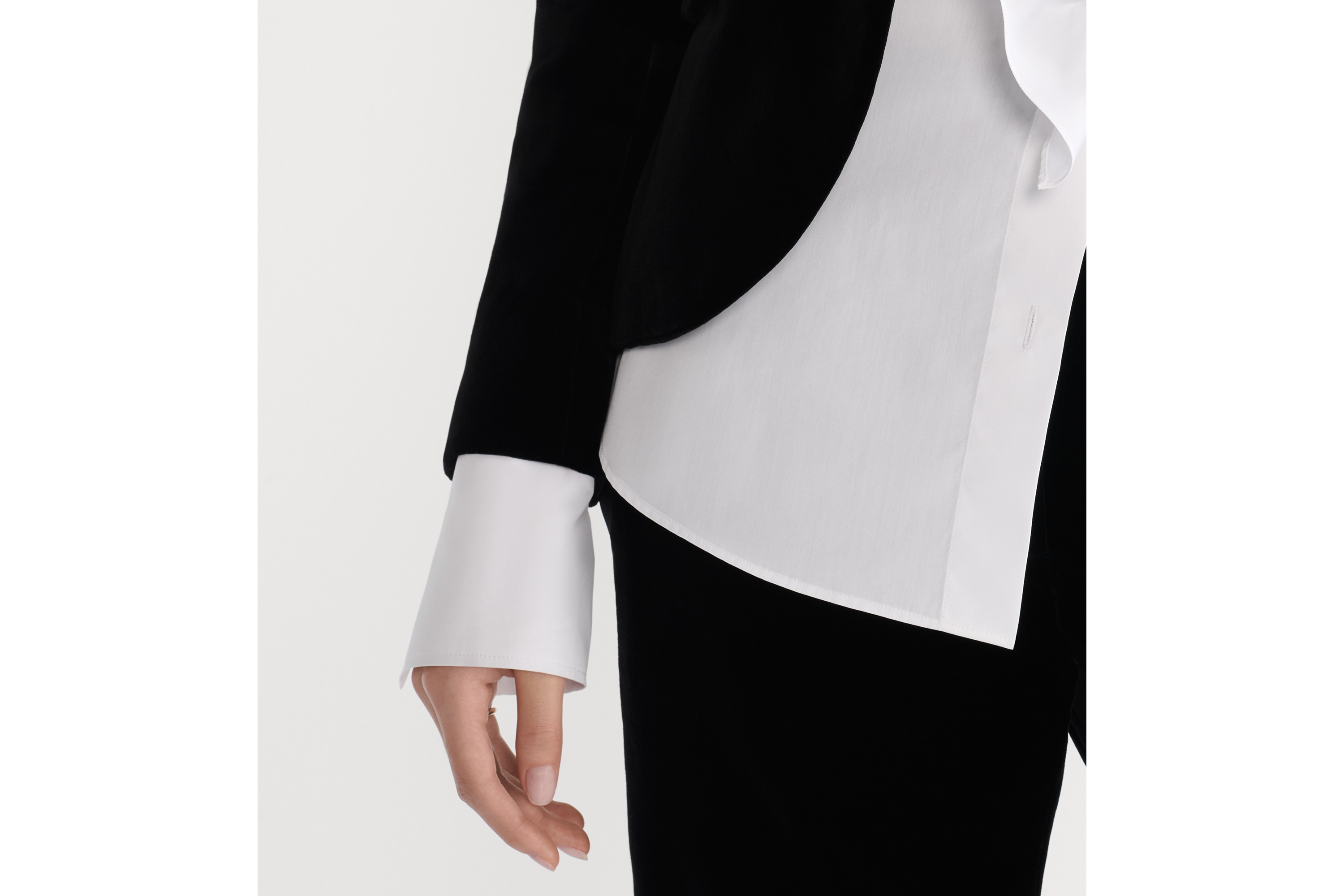 Look Fitted Jacket Black Cotton Velvet E10