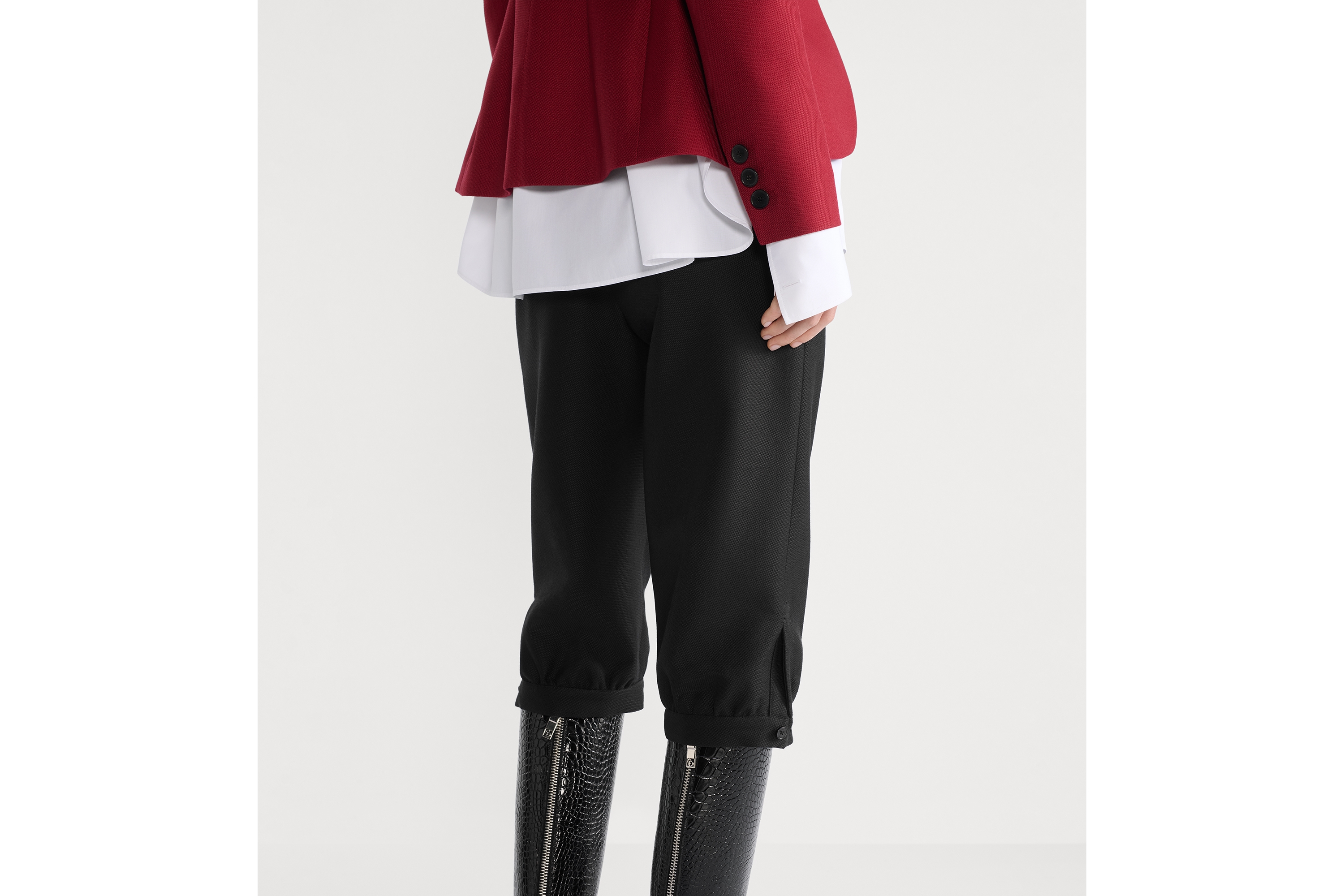 バミューダショートパンツ バージンウール & シルク グレインドプードル E16