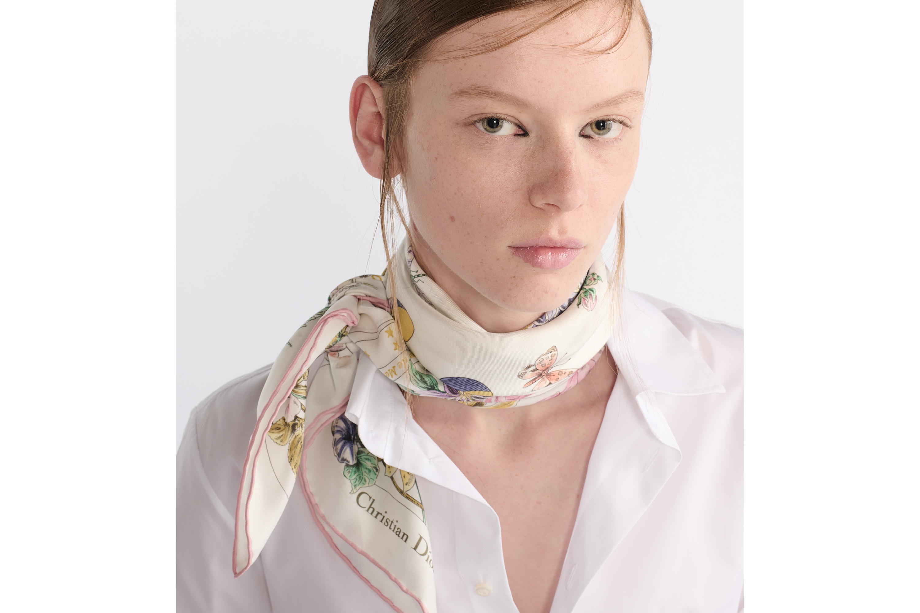 Dior Astral Flowers 90 スクエアスカーフ シルクツイル E08