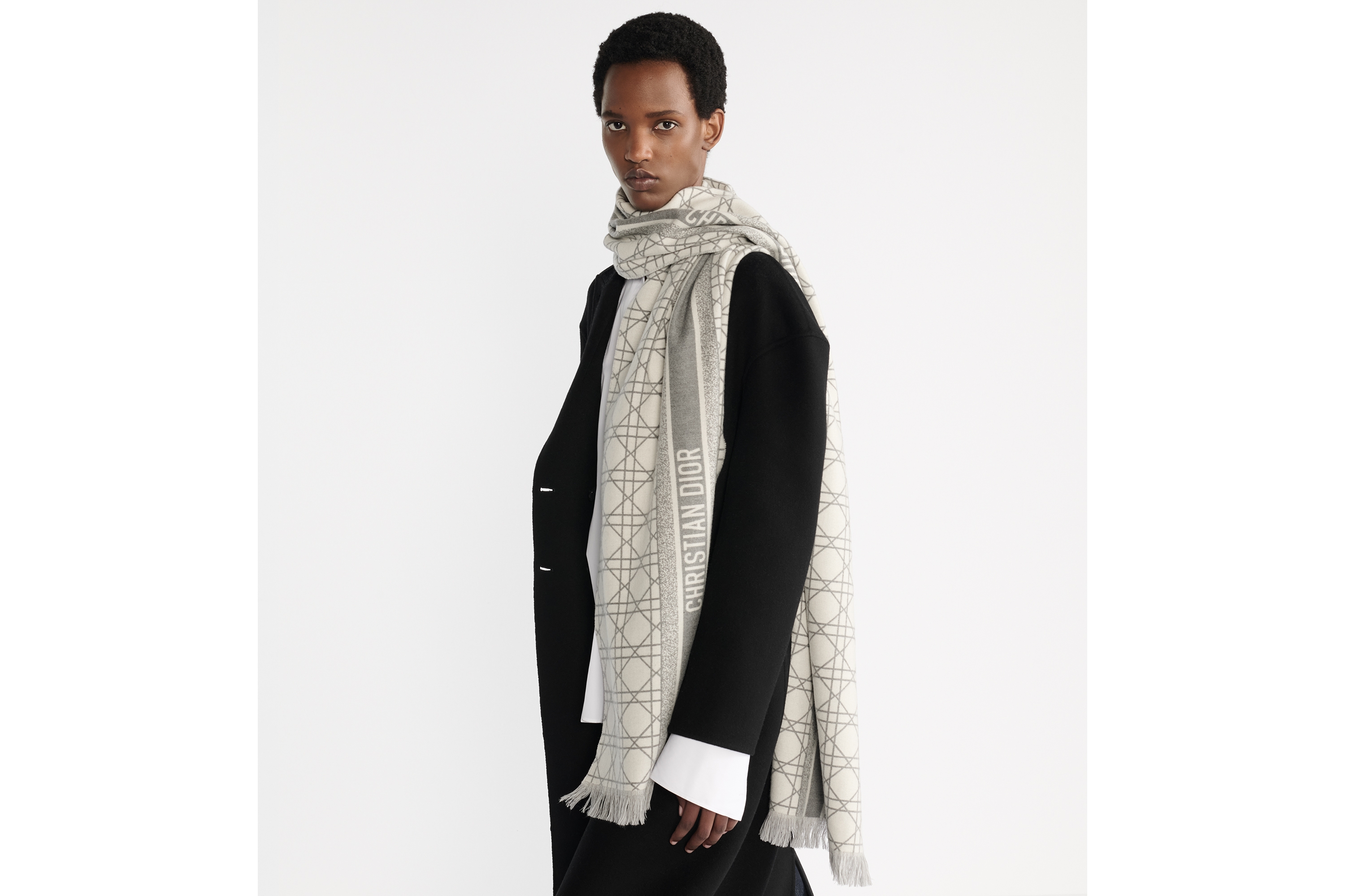 Christian Dior ウールカシミヤマフラー 黒 Christian Dior ディオール