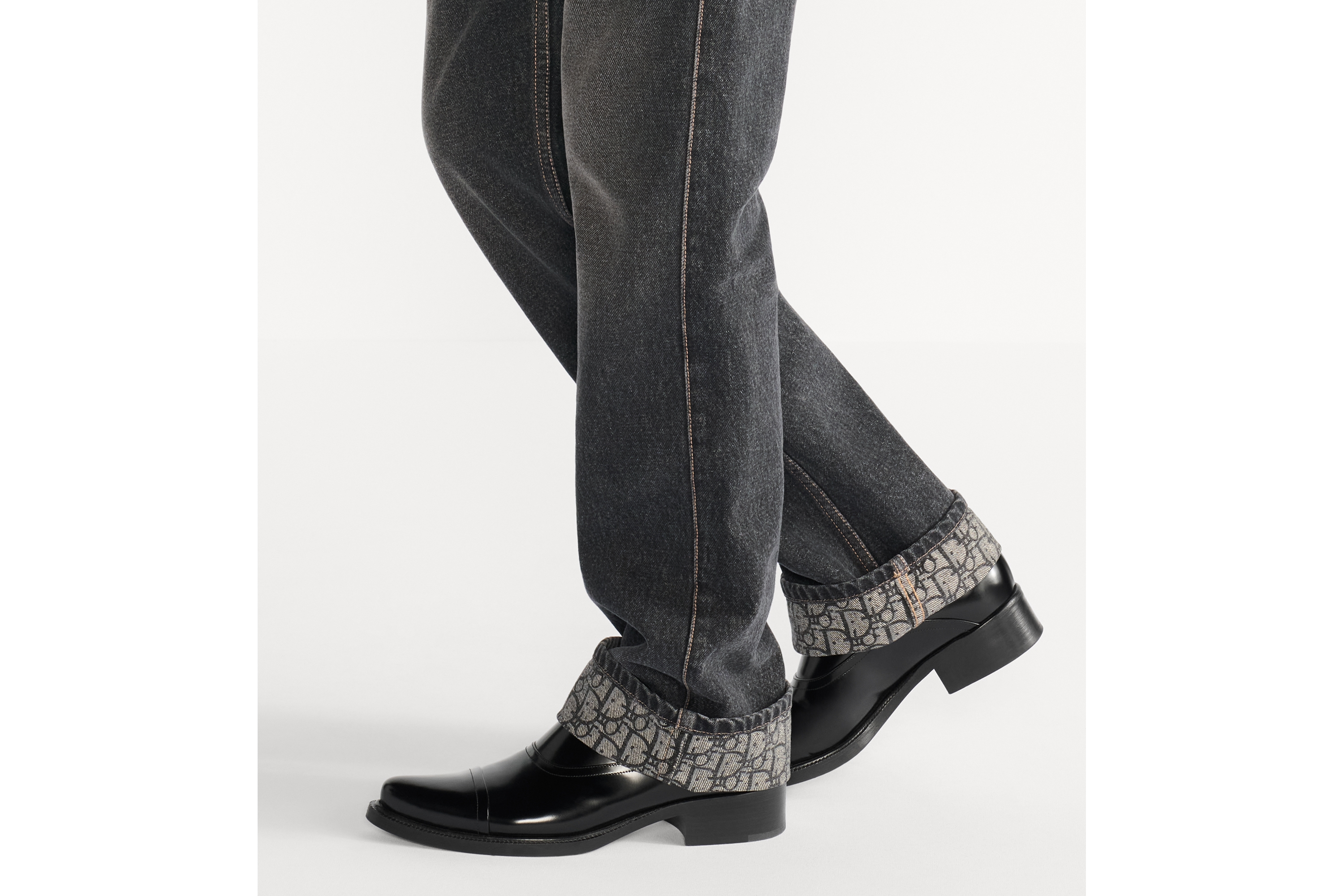 Regular-fit jeans Zwart stonewashed katoendenim E15