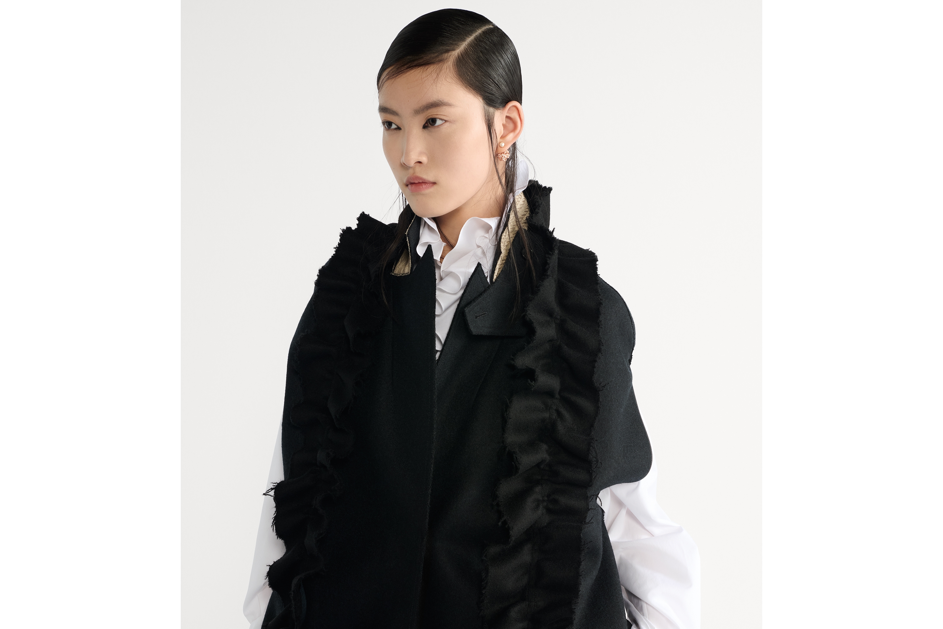 Cape with Removable Ruched Collar
