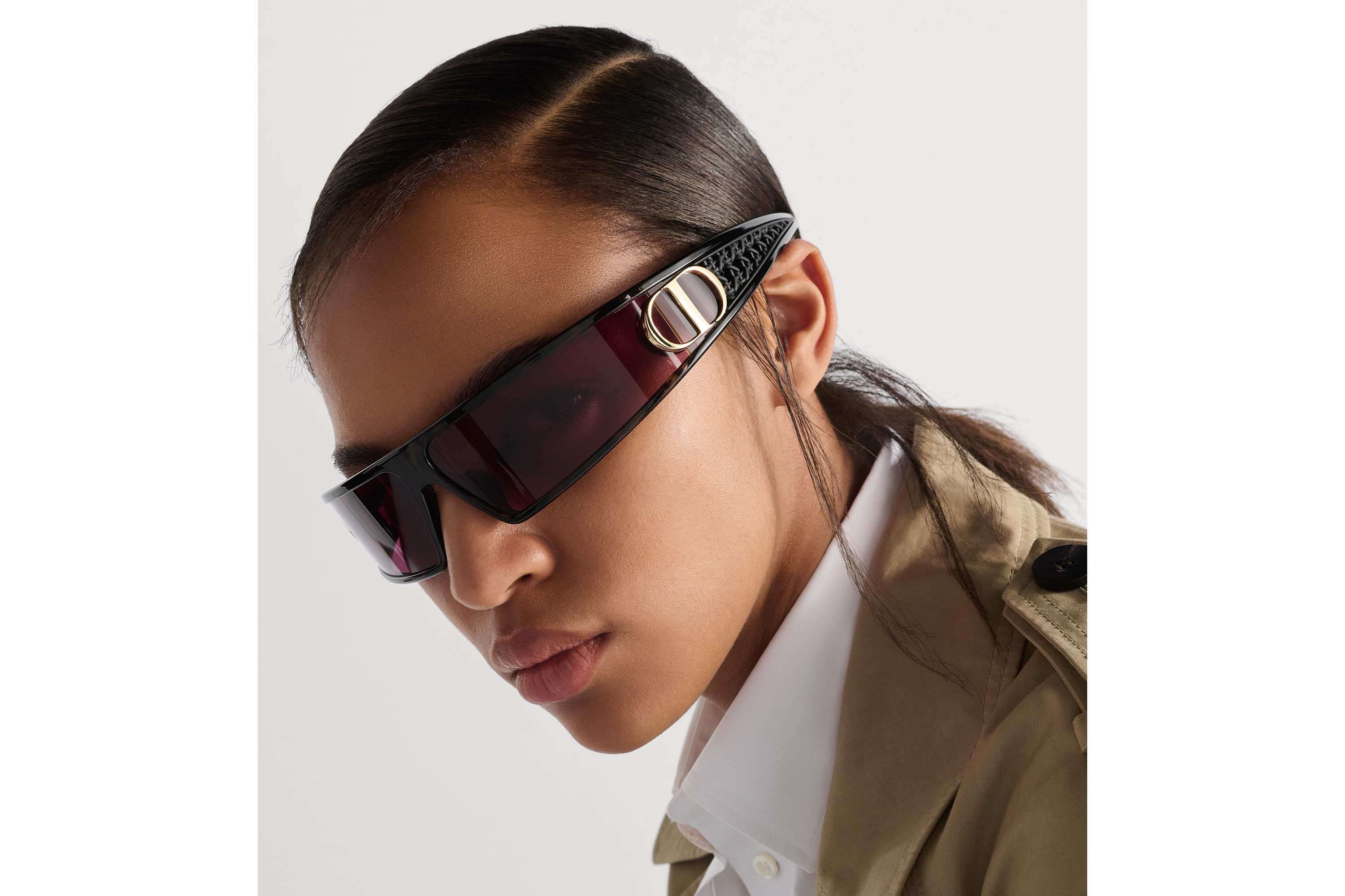 Look VeryDior M1U Deep Brown Tortoiseshell-Effect Mask Sunglasses E08