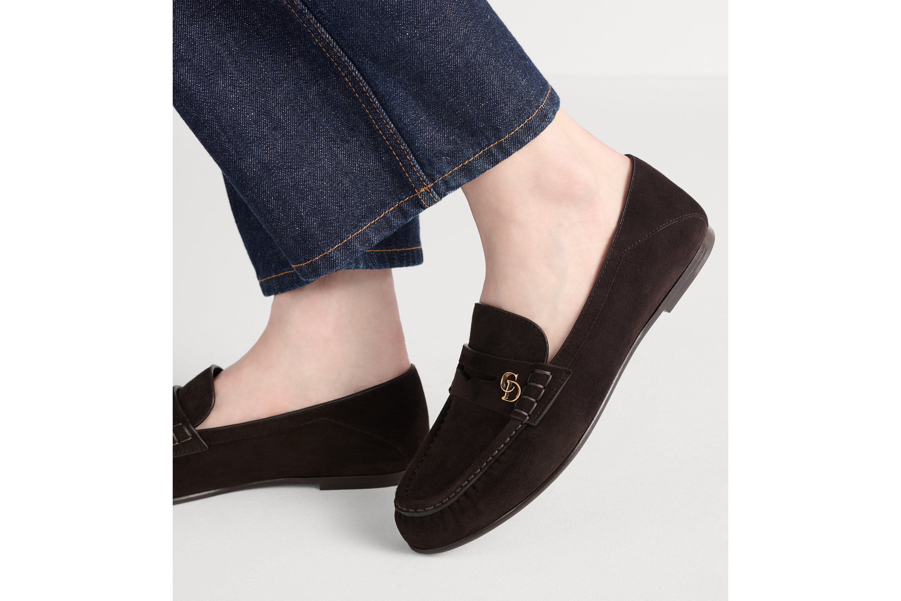 Look Dior Time Loafer Chocolate Brown Suede Goatskin E14