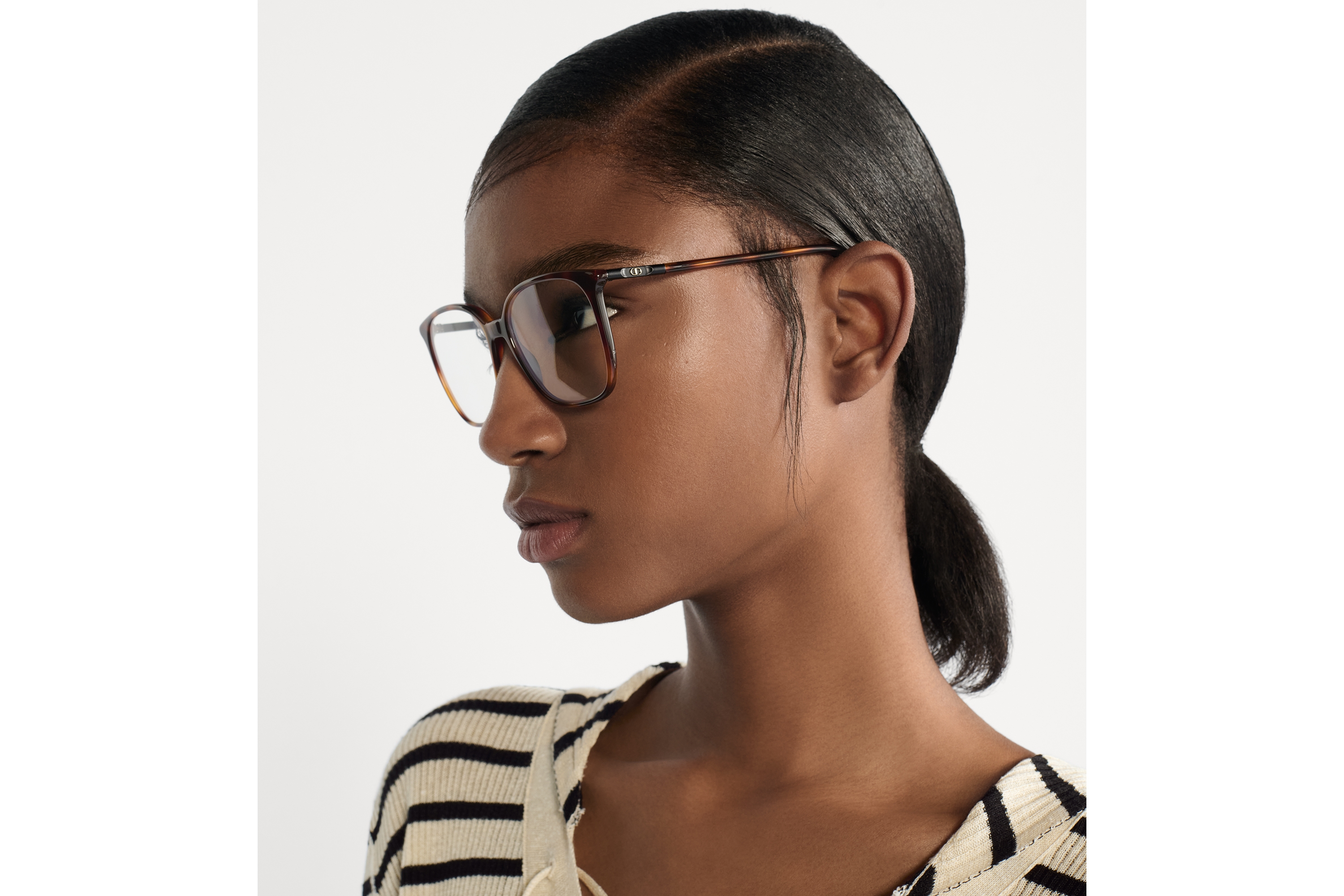 MiniCD S1I Quadratische Brille mit Schildpattoptik in Braun und Blaulichtfilter E07