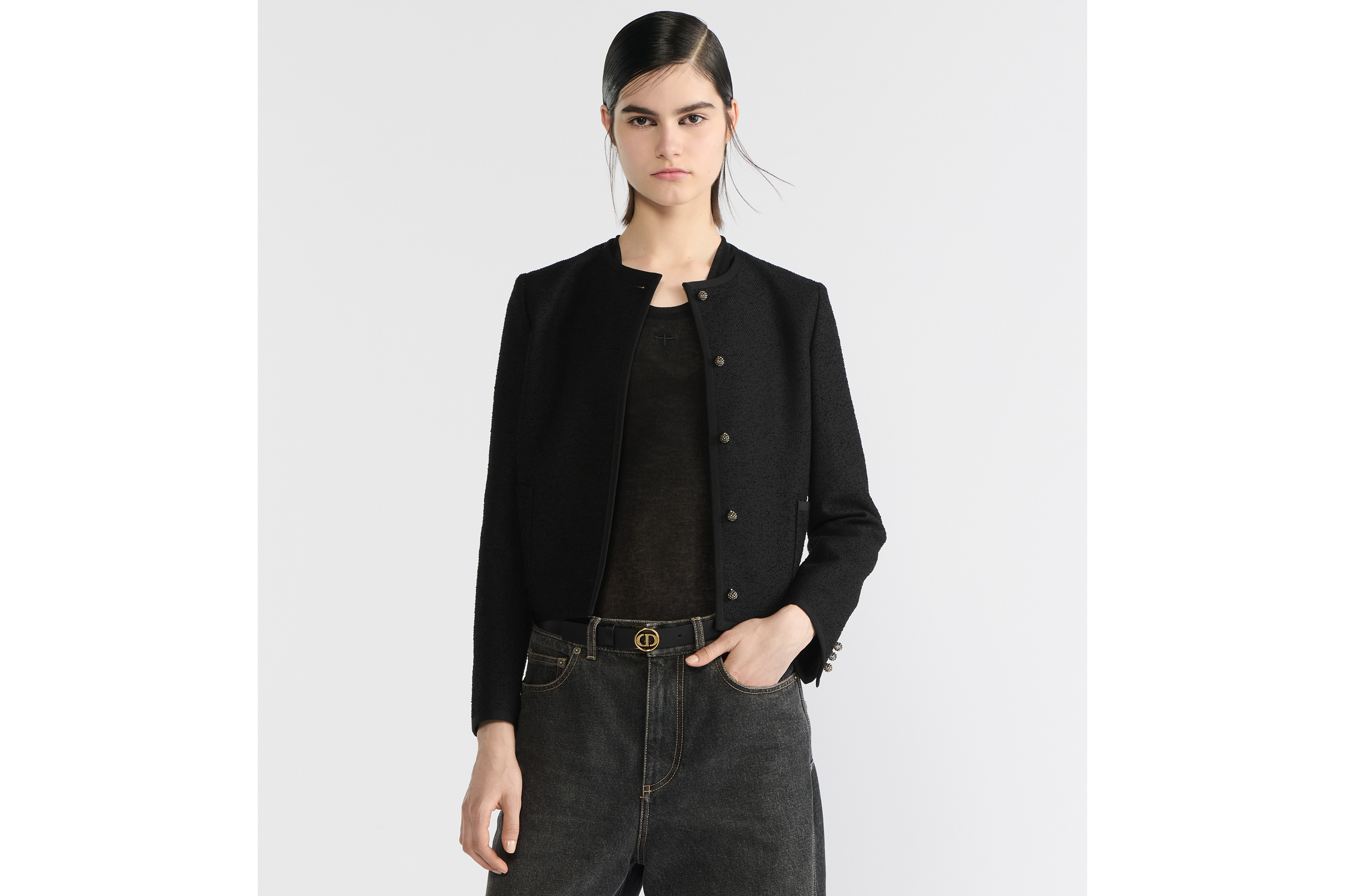 CHANEL 25S BELT 30 MM IN BLACK CALFSKIN 616961