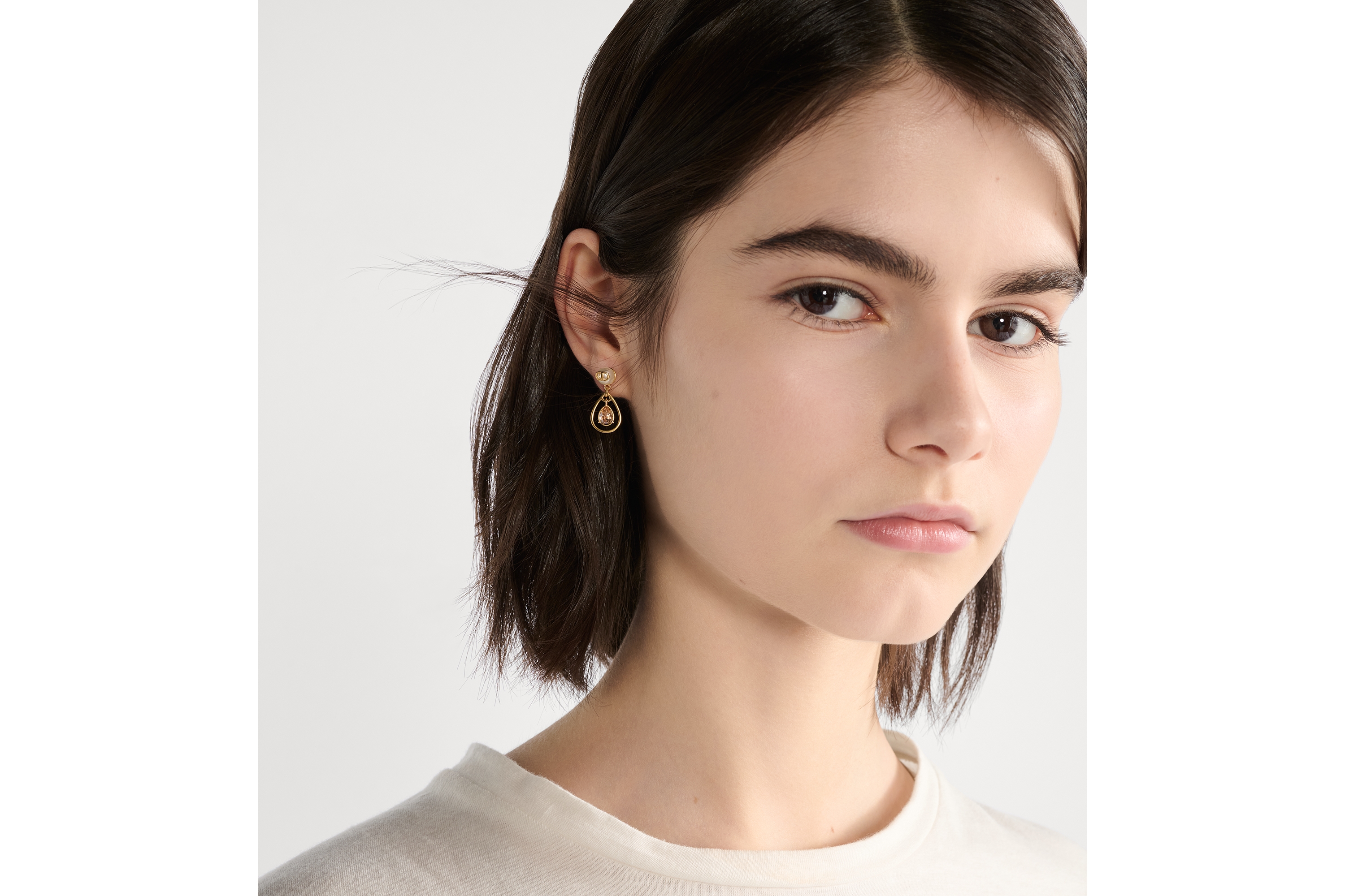 DIOR | D-Drop ピアス メタル・レジンパール・クリスタル