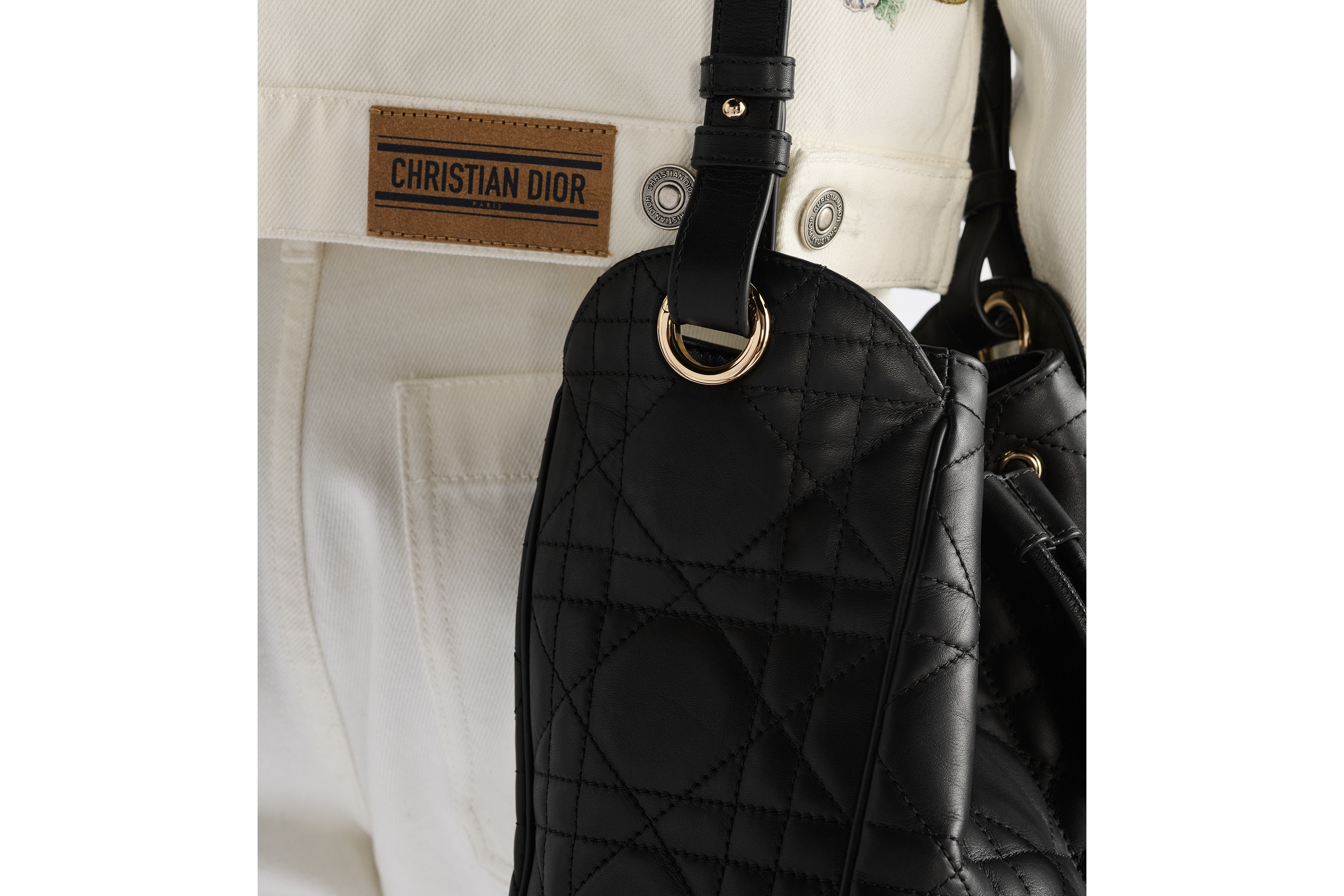 Look Small D-Motion Bag Black Macrocannage Lambskin E17