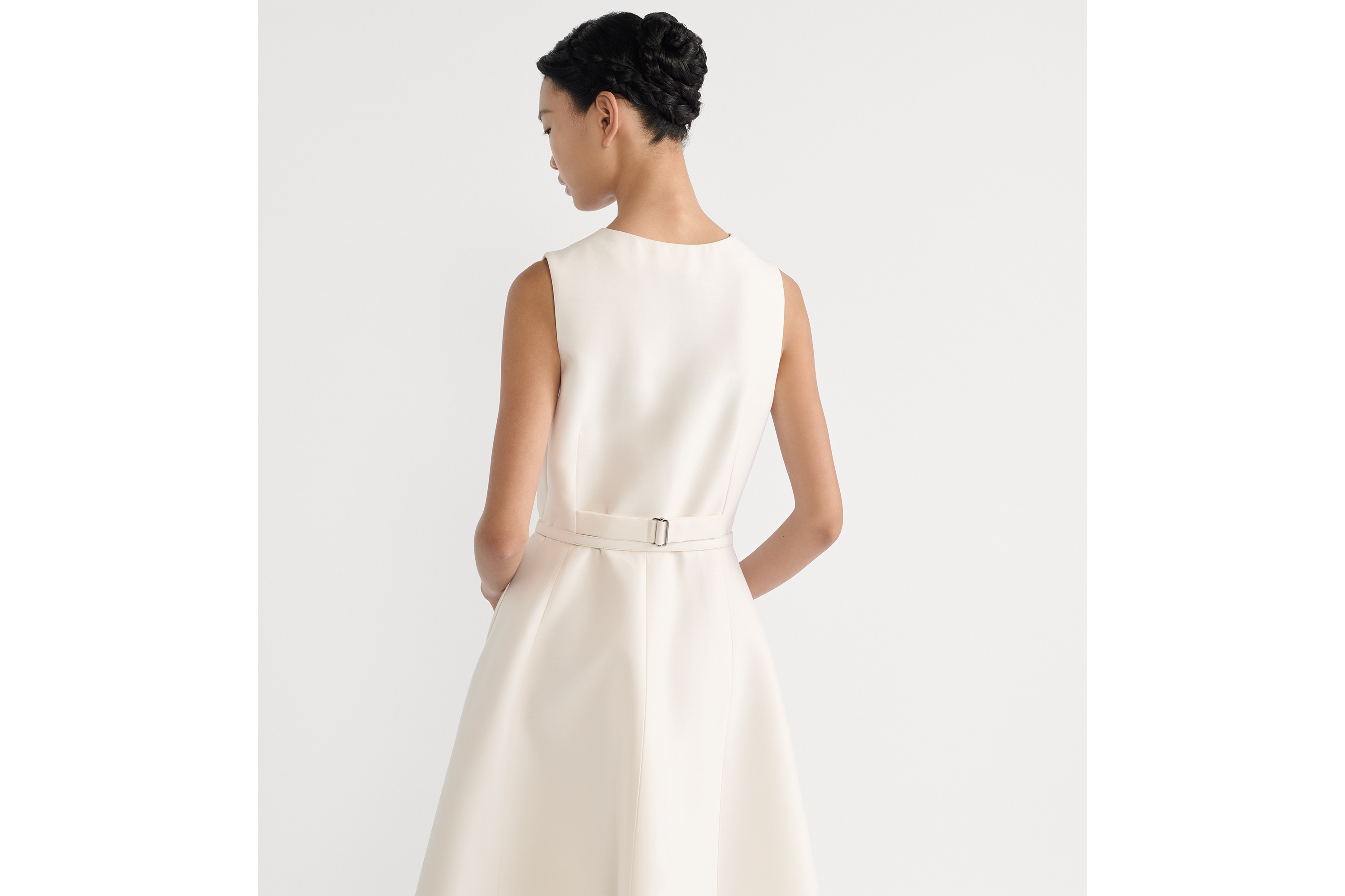 Mid-Length Flared Dress with Belt