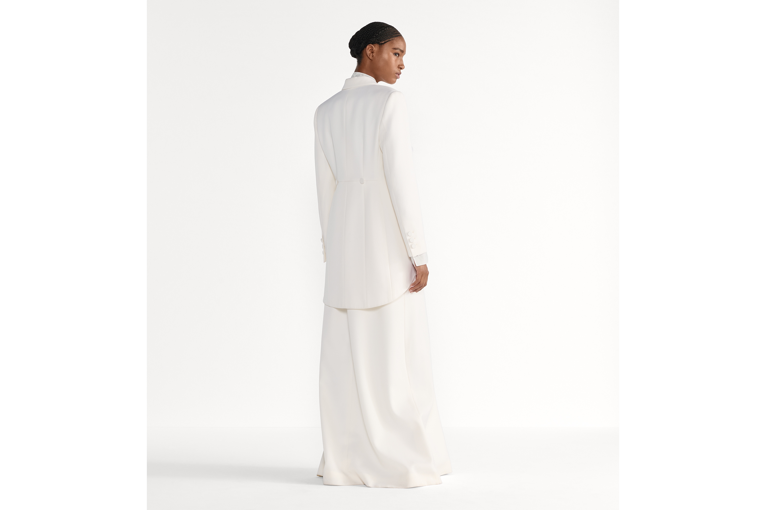 Look Long Flared Skirt Ecru Virgin Wool E03