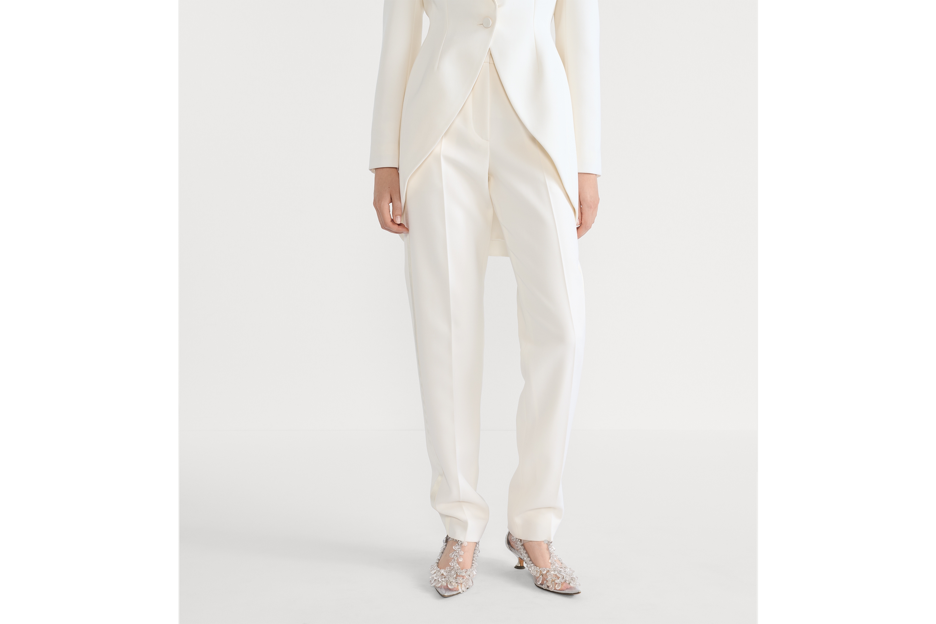 Fitted Pants Ecru Virgin Wool E14