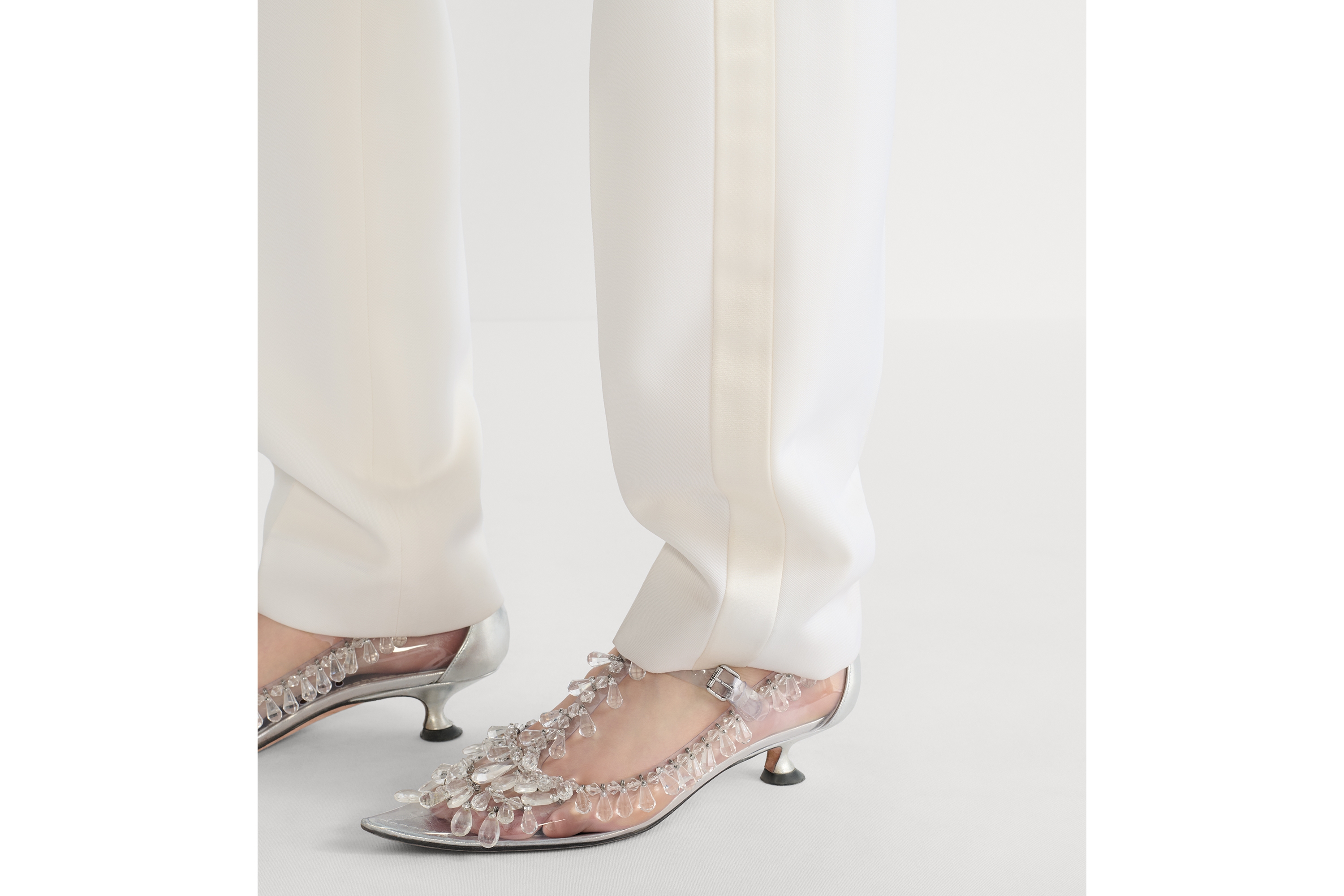 Fitted Pants Ecru Virgin Wool E15