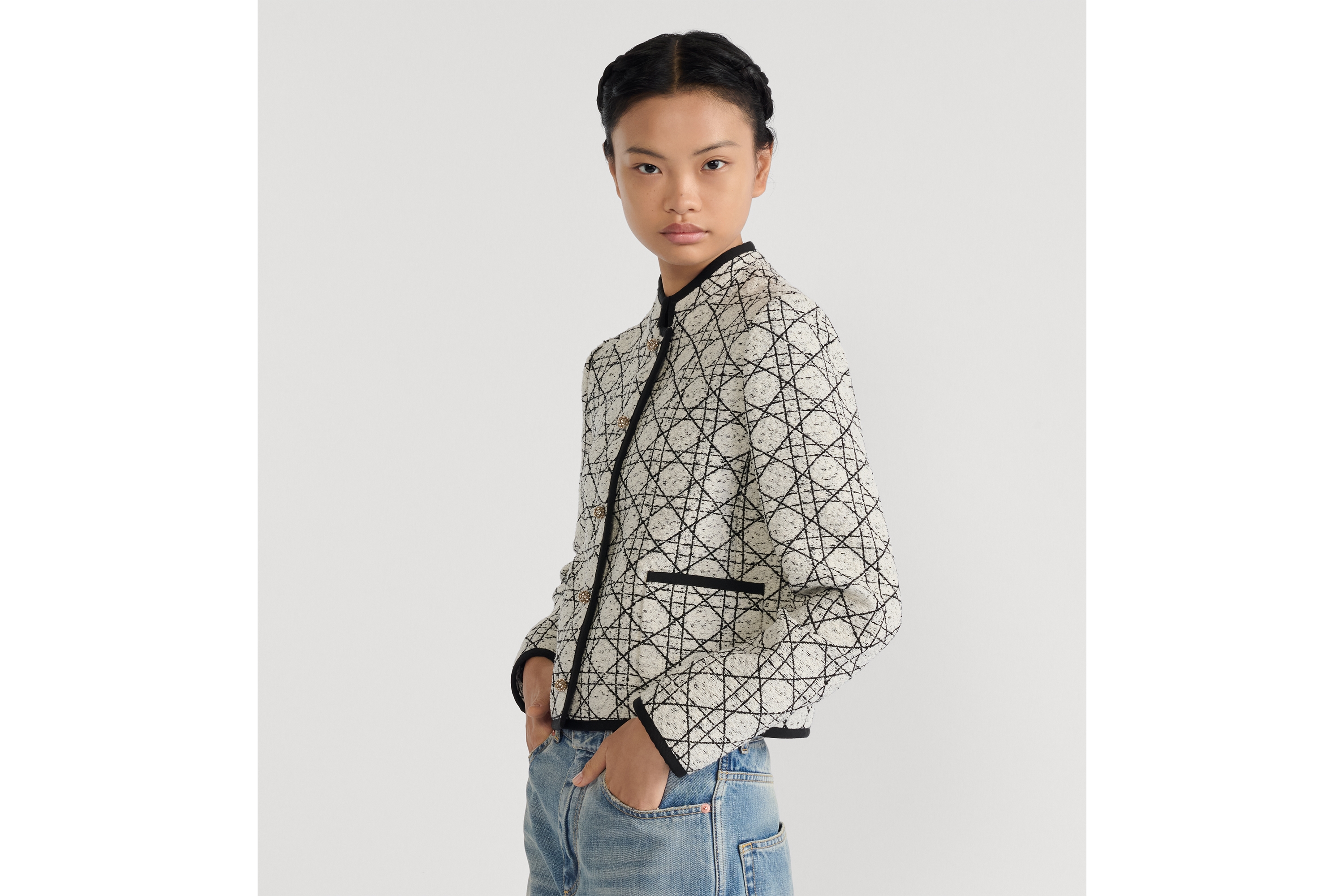 DIOR | クロップド ジャケット マクロカナージュ ウールブレンド ツイード