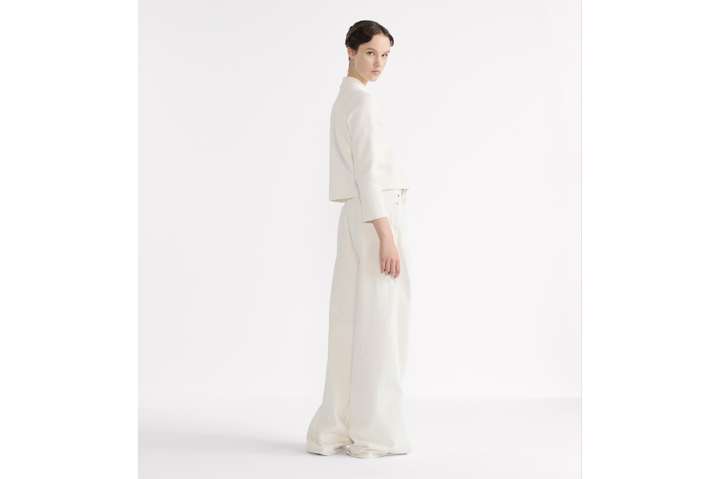 look_image_alt_prefix Chaqueta corta Punto técnico Millefiori color crudo con acolchado efecto bouti E03