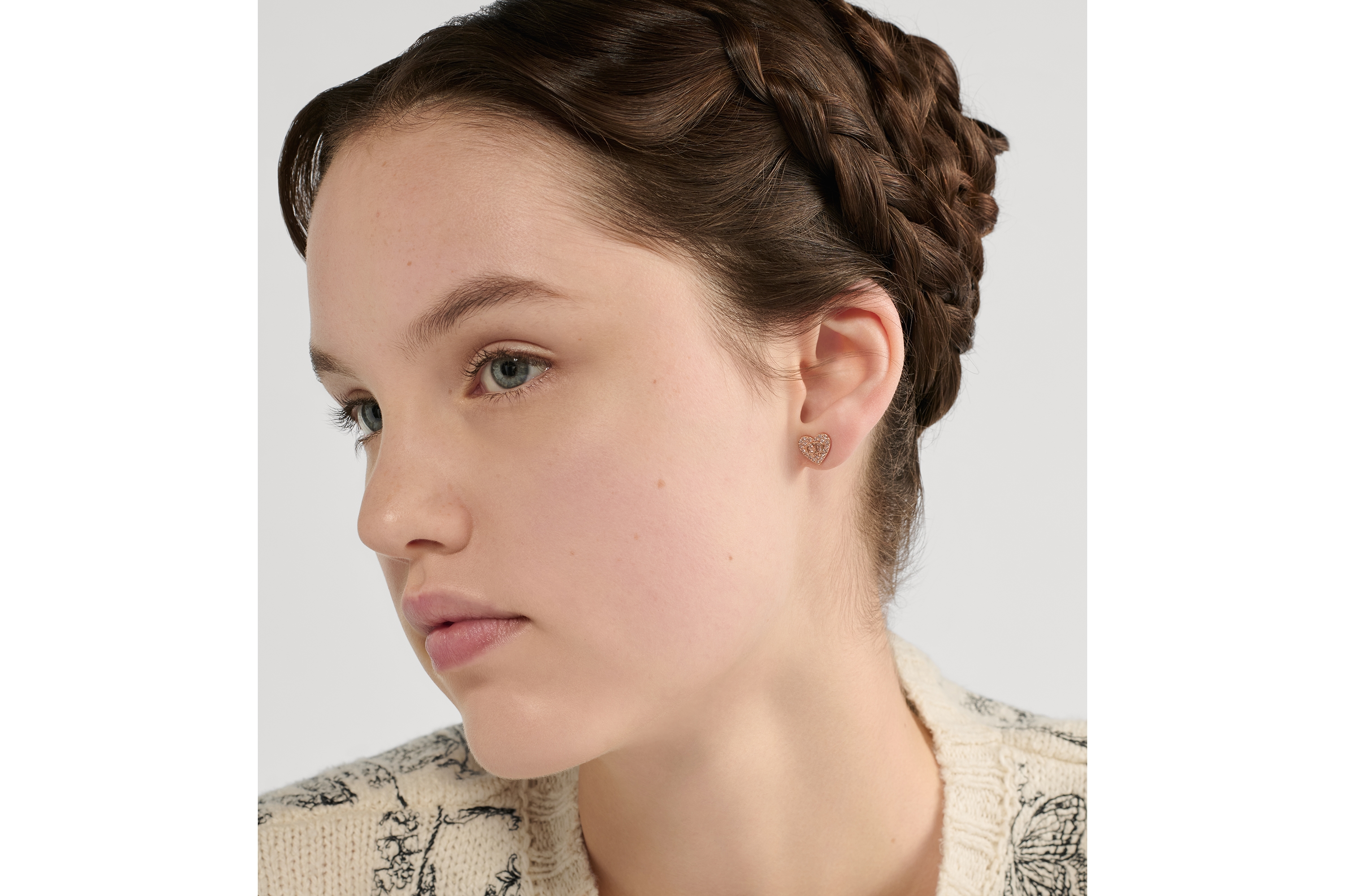 DIOR | Clair D Lune スタッドピアス メタル & クリスタル